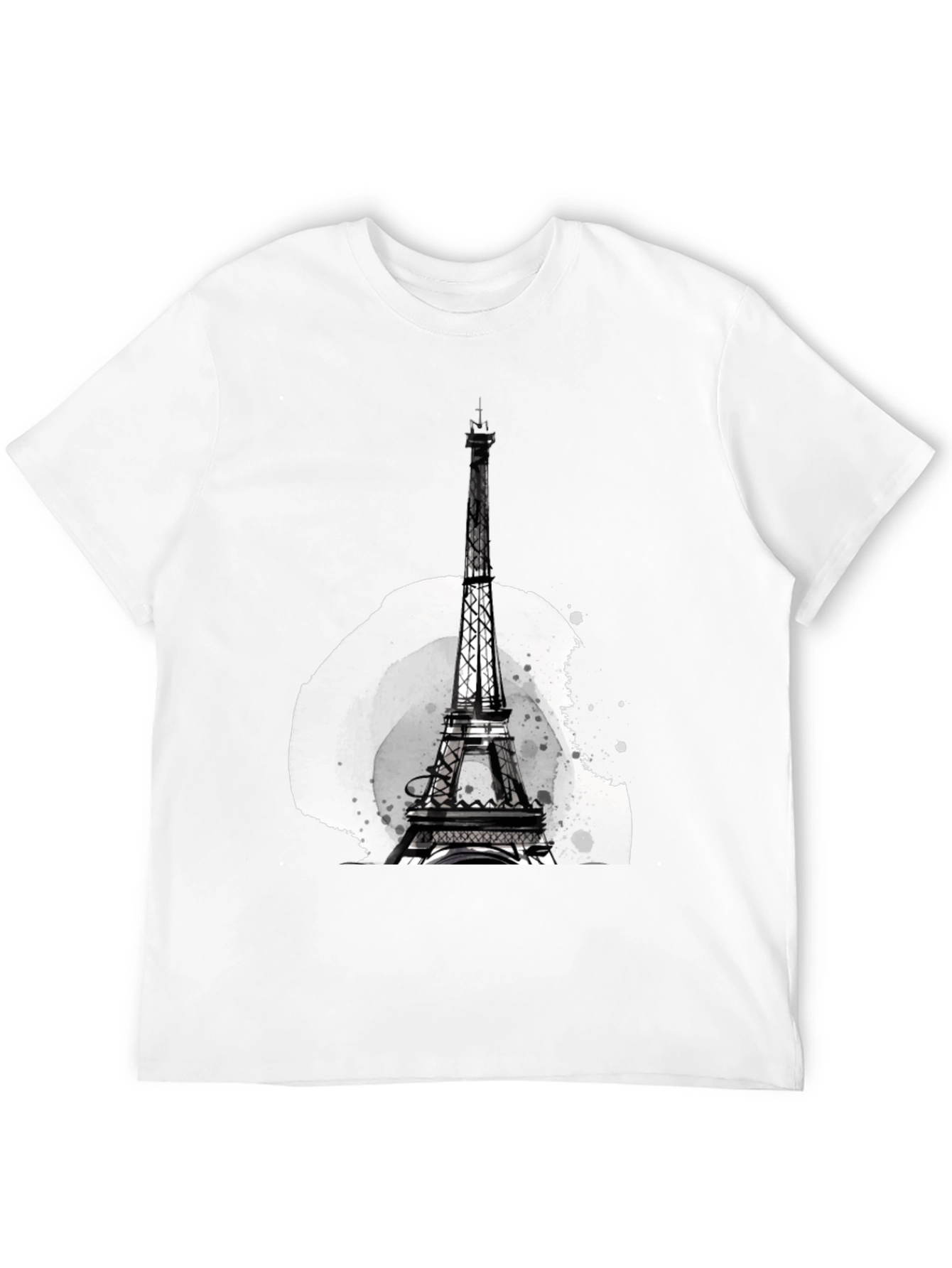 Eiffel Tower Graphic Tee - Stylish Mens Black T-Shirt
