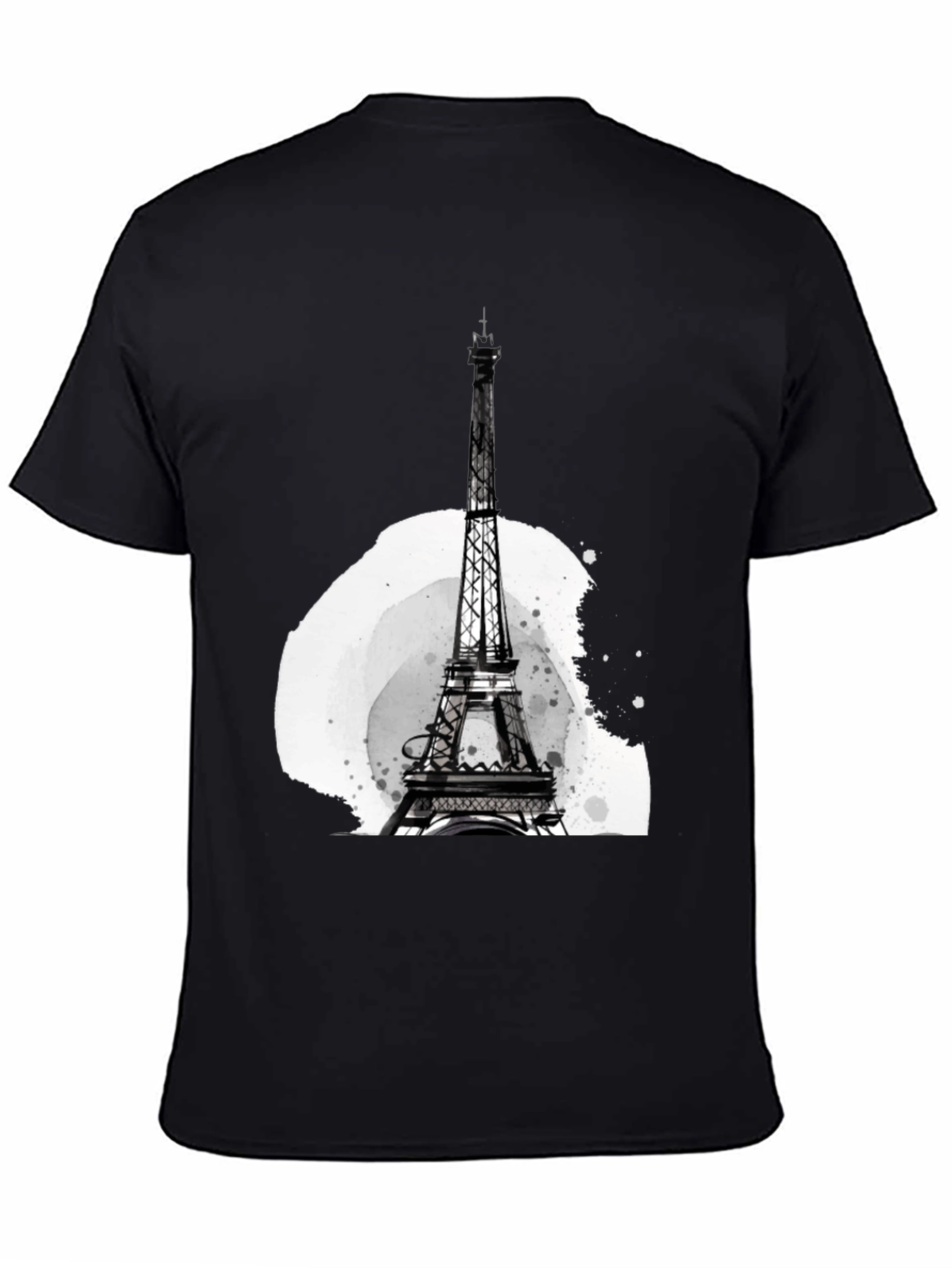 Eiffel Tower Graphic Tee - Stylish Mens Black T-Shirt
