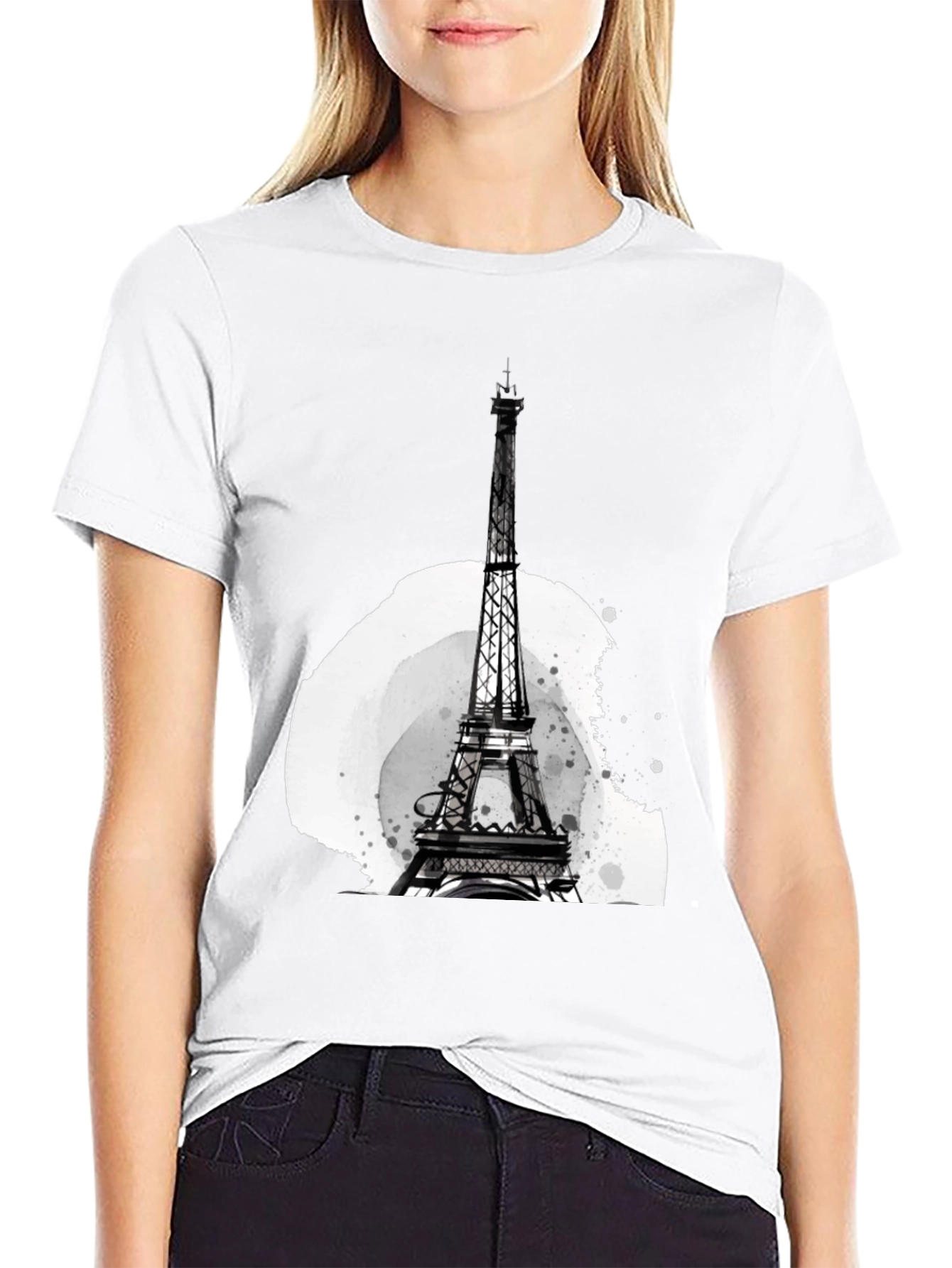Eiffel Tower Graphic Tee - Stylish Mens Black T-Shirt