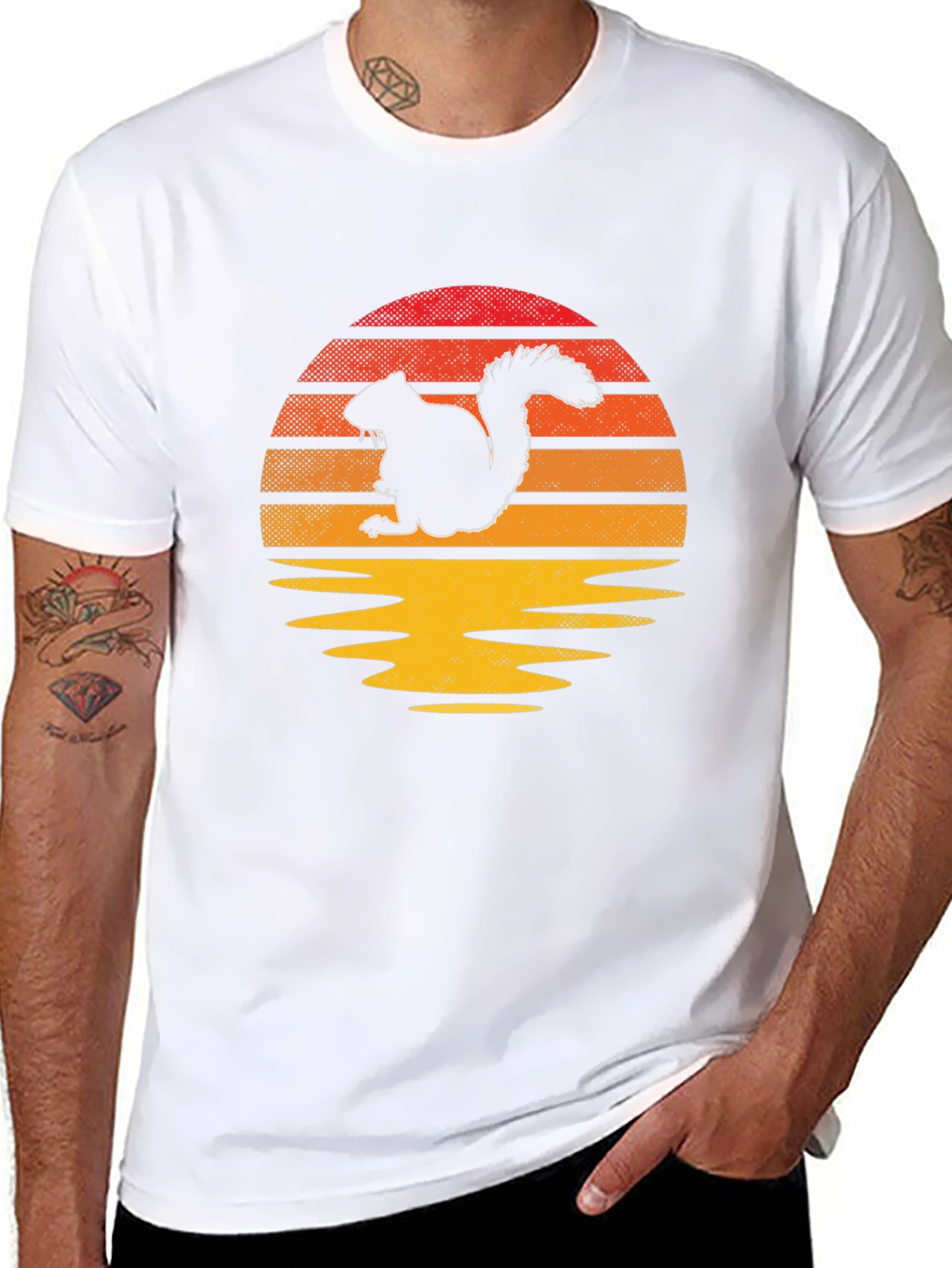 Squirrel Sunset Graphic Tee - Nature Lover Shirt