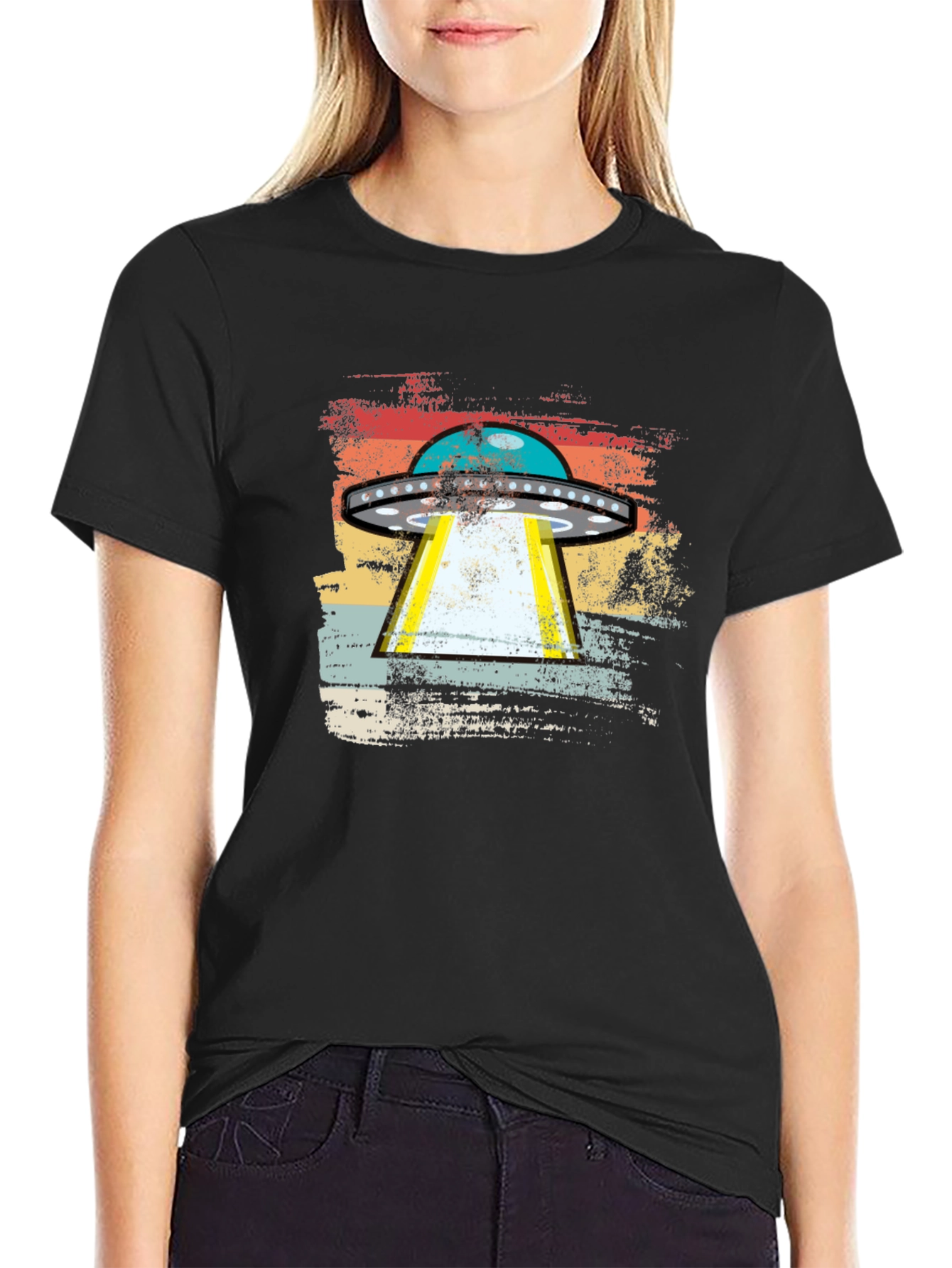 Retro UFO Abduction T-Shirt - Alien Invasion Graphic Tee