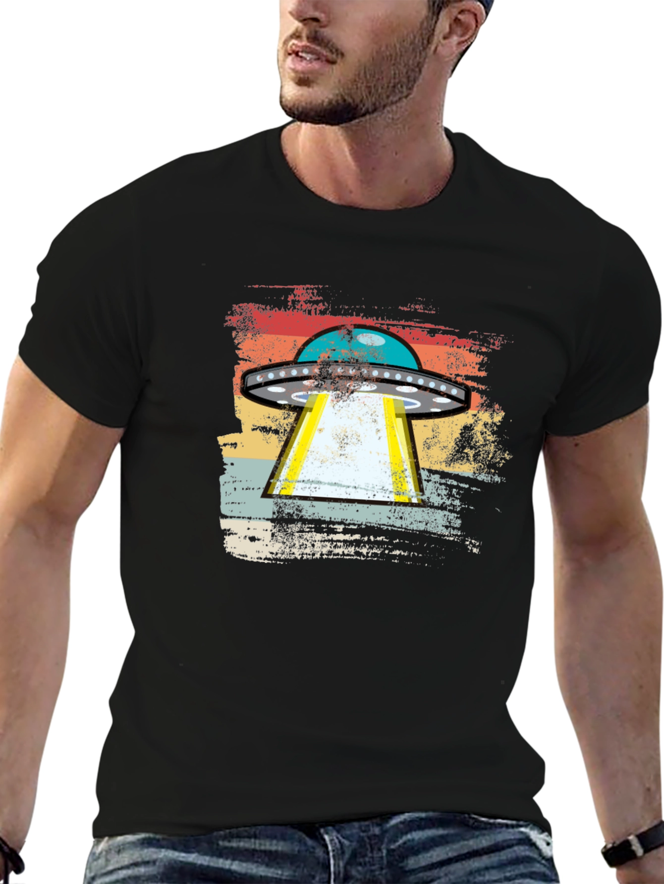 Retro UFO Abduction T-Shirt - Alien Invasion Graphic Tee