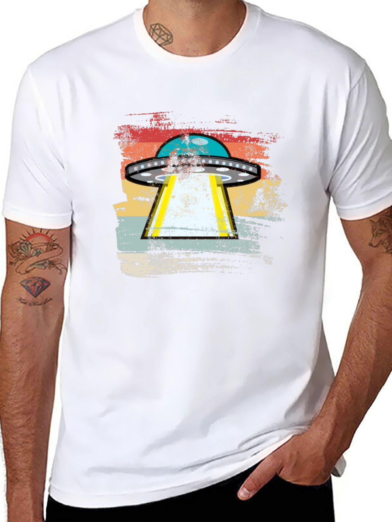 Retro UFO Abduction T-Shirt - Alien Invasion Graphic Tee