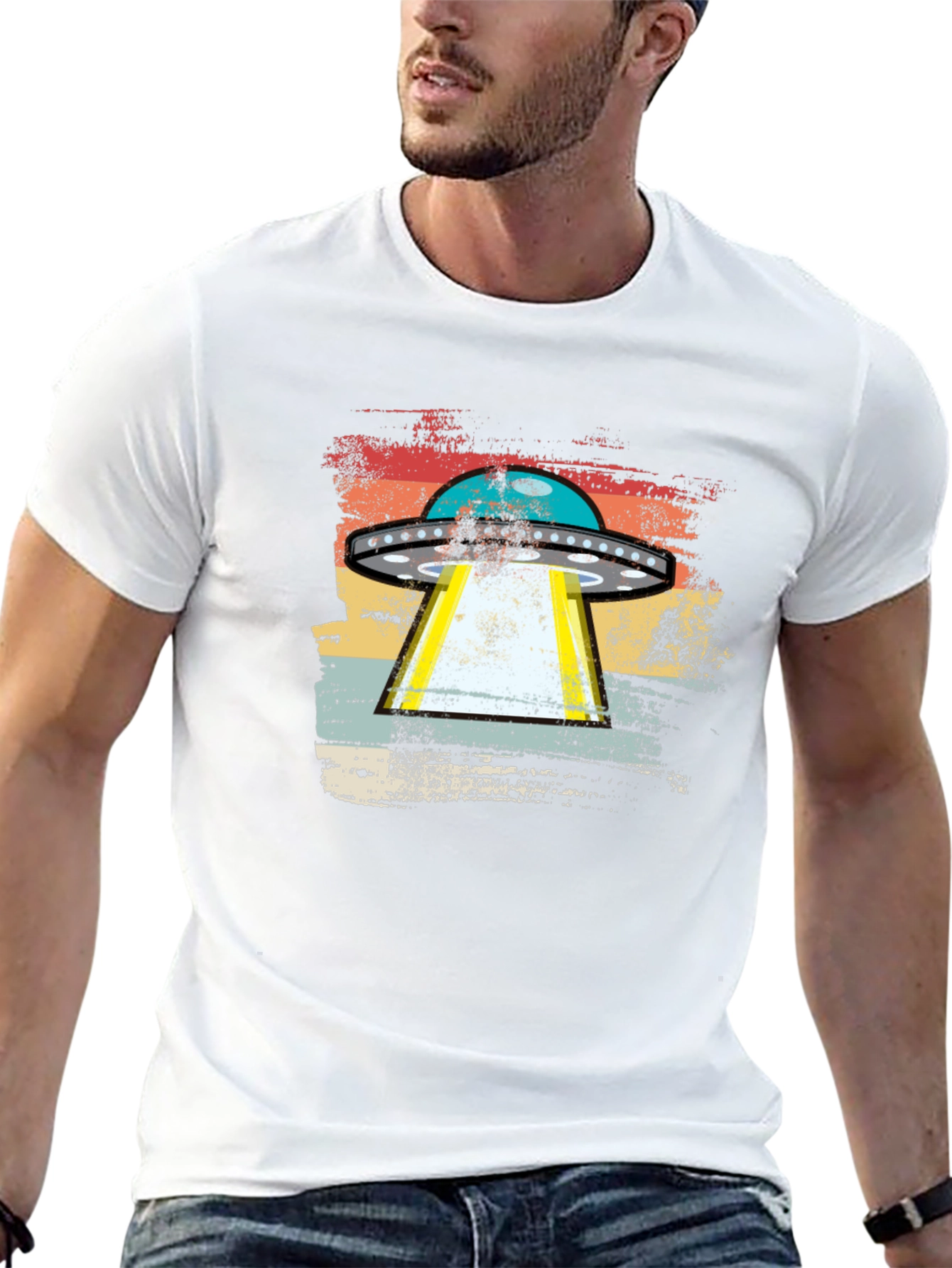 Retro UFO Abduction T-Shirt - Alien Invasion Graphic Tee
