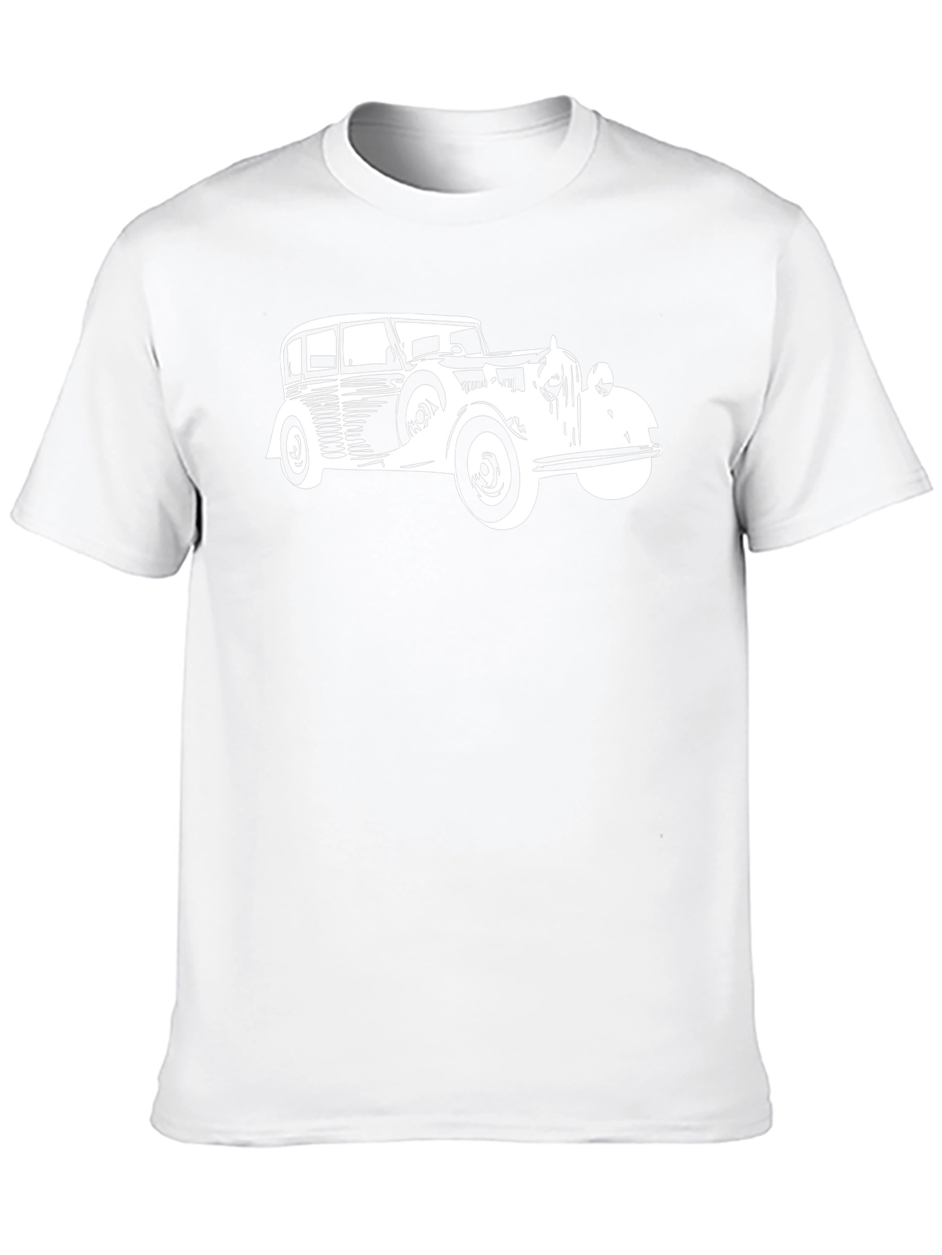 Classic Car Graphic Tee - Black Cotton Comfort