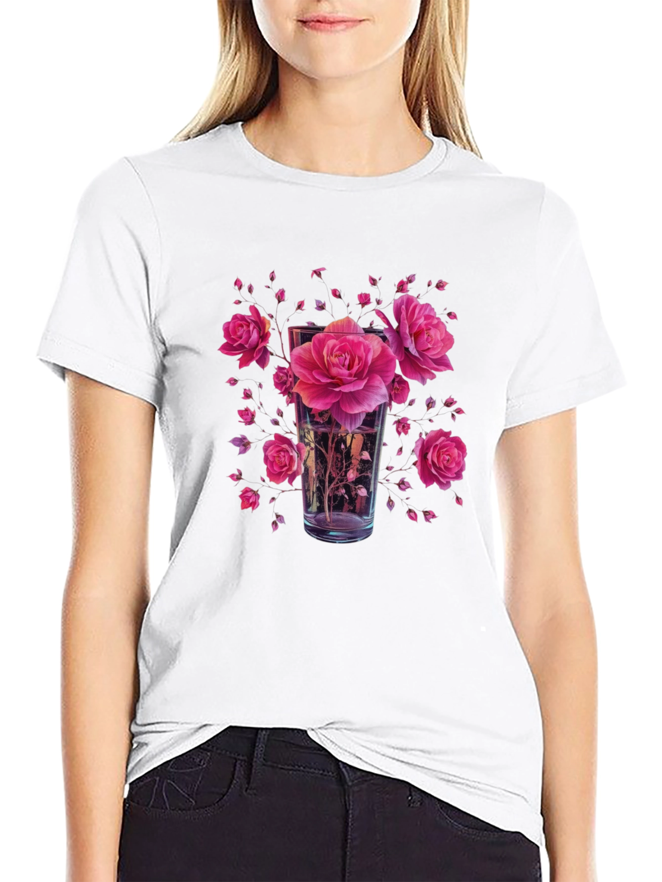 Floral Glass Graphic Tee - Trendy Menswear