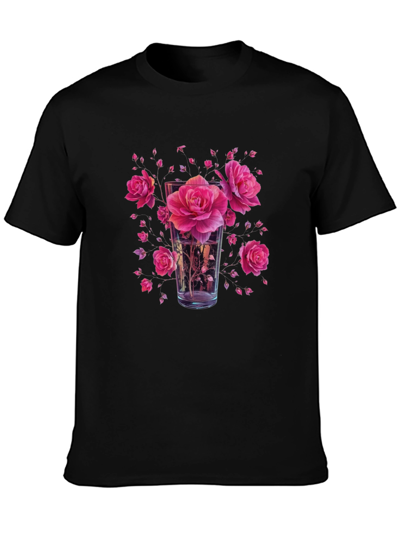 Floral Glass Graphic Tee - Trendy Menswear