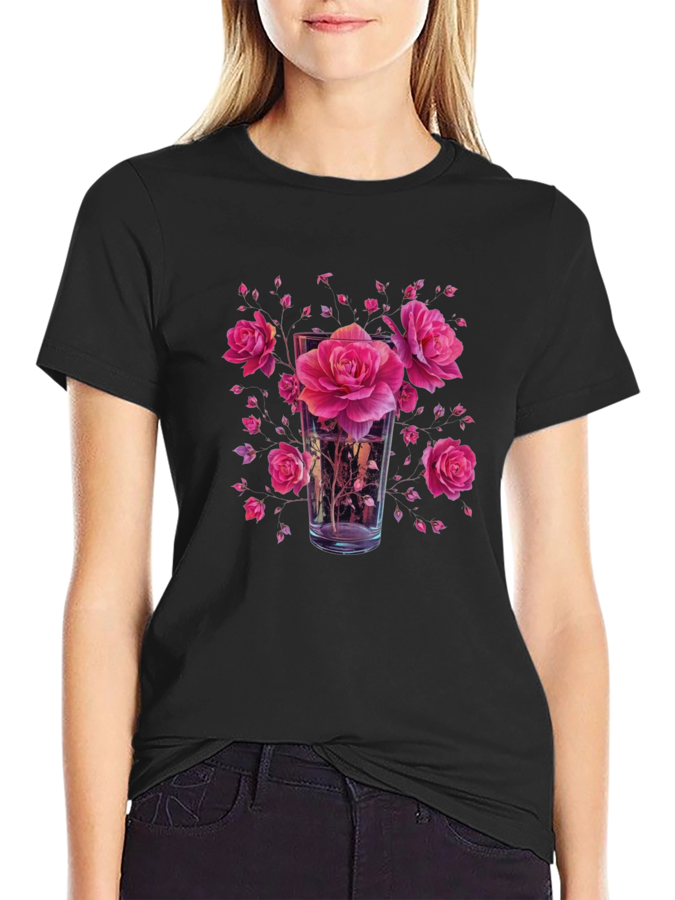 Floral Glass Graphic Tee - Trendy Menswear