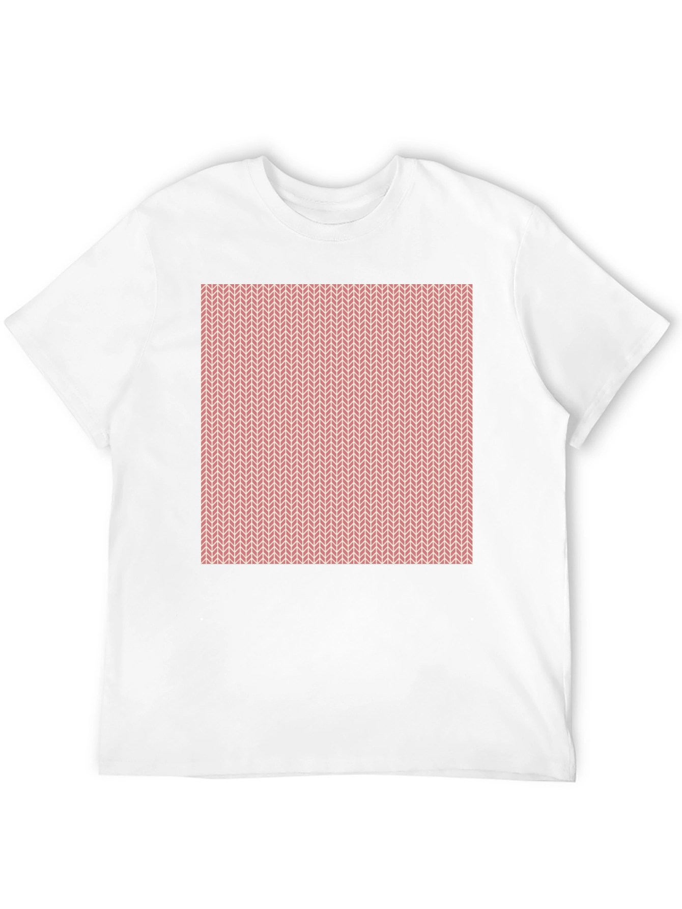 Geometric Knit Pattern Black T-Shirt