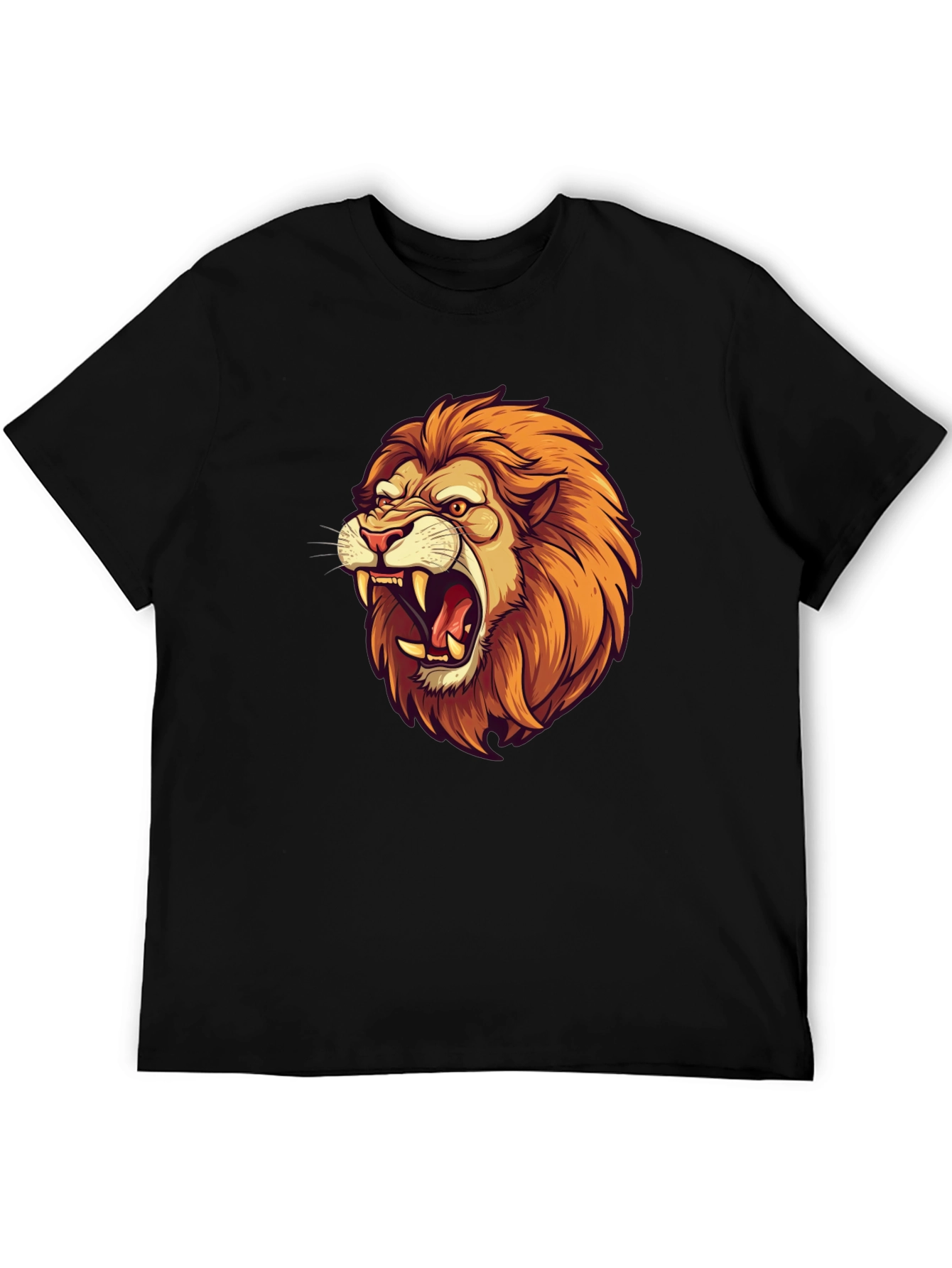 Lion Graphic Black Tee - Fierce Style!