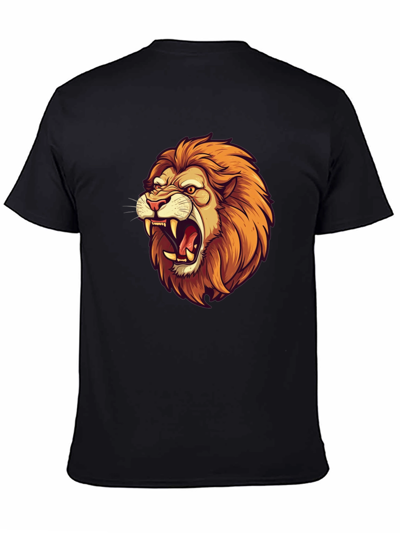 Lion Graphic Black Tee - Fierce Style!