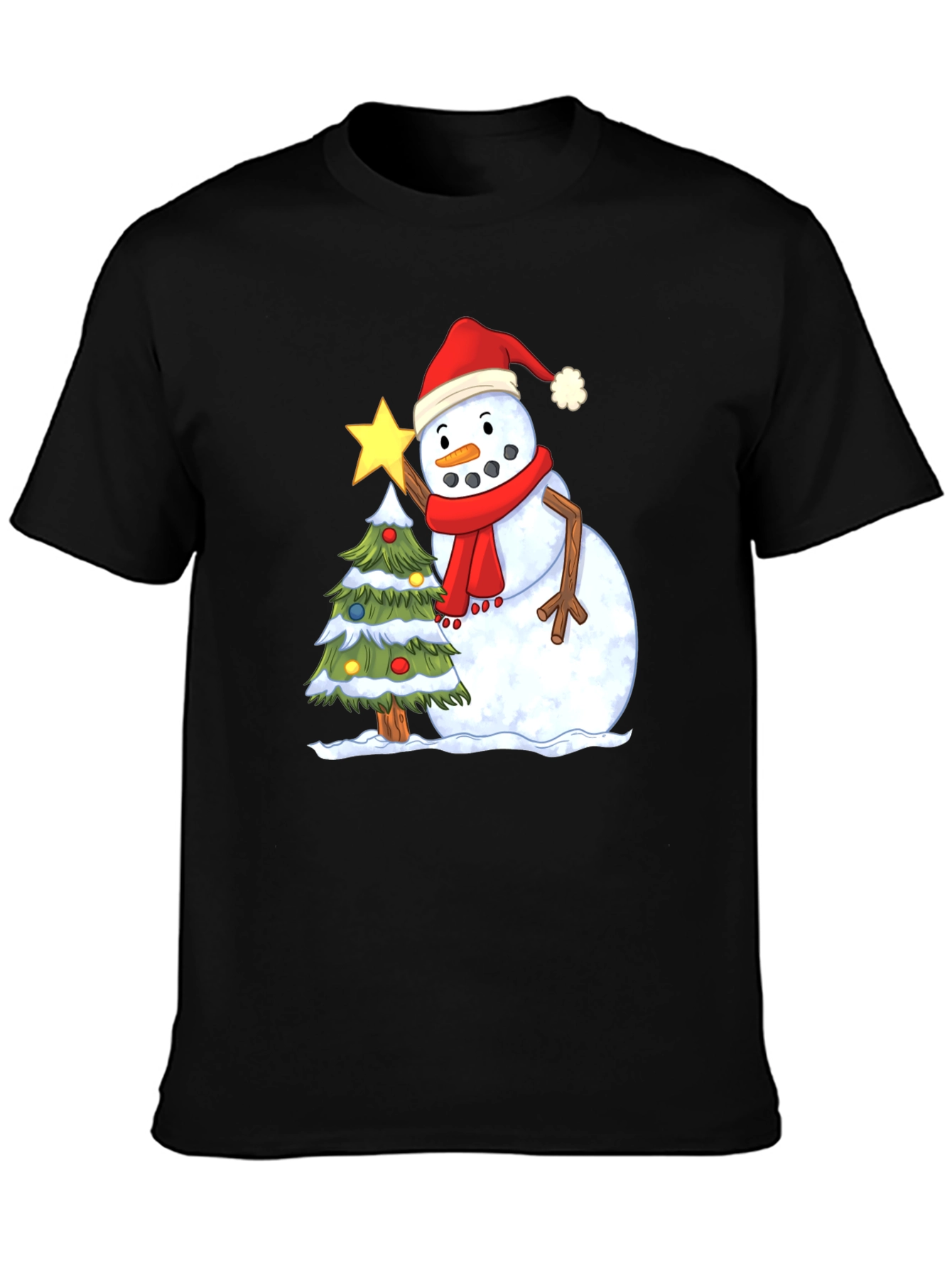 Festive Snowman Christmas Tree T-Shirt
