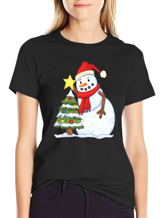 Festive Snowman Christmas Tree T-Shirt