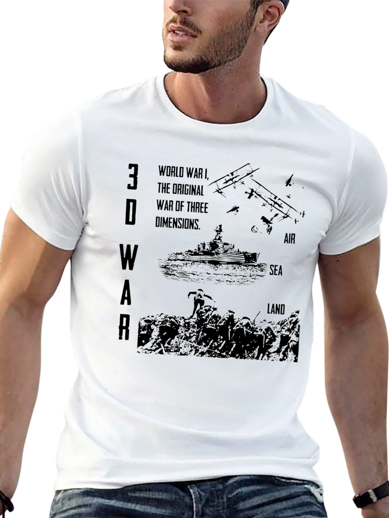 3D War T-Shirt - World War I Design
