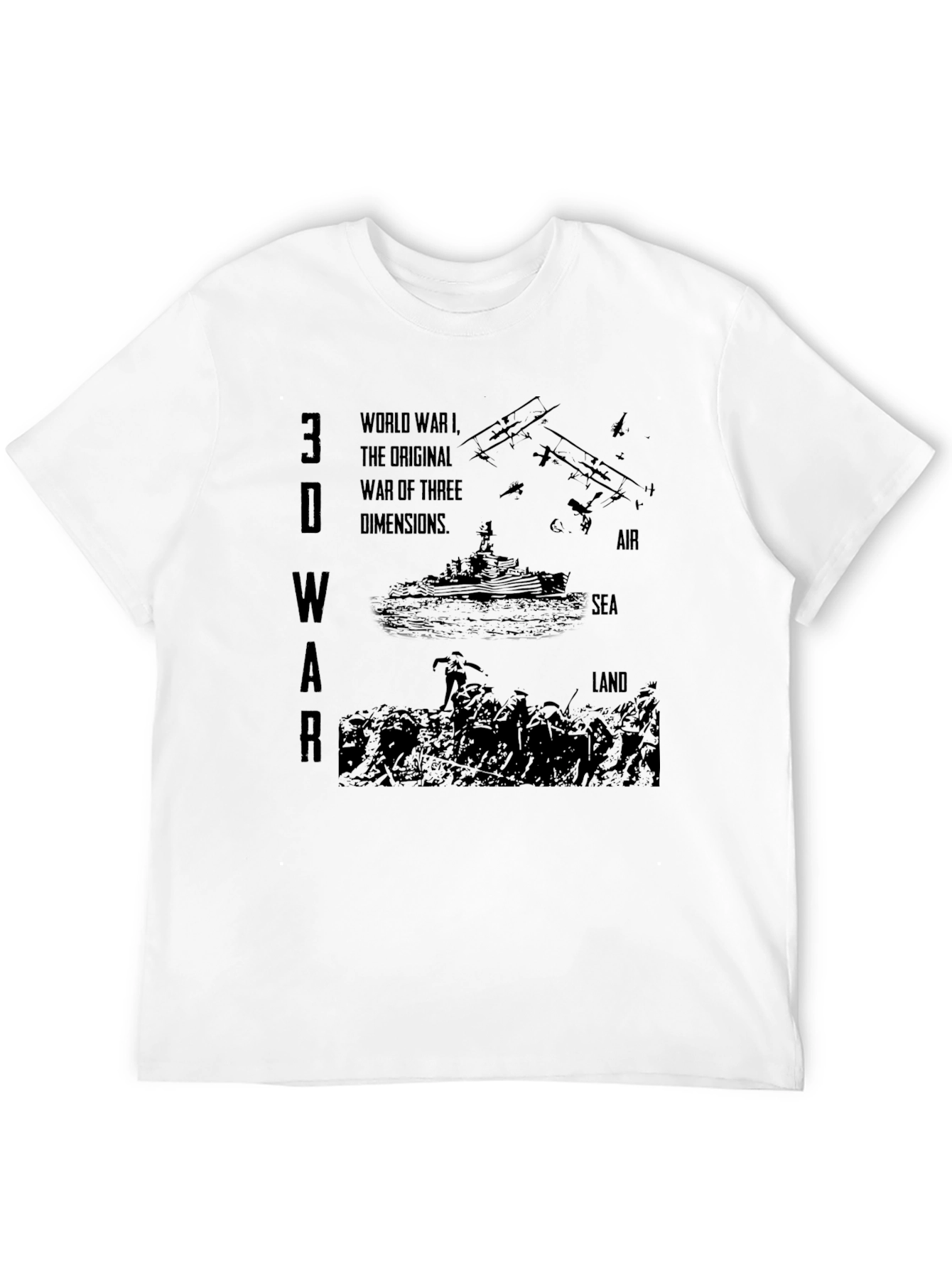 3D War T-Shirt - World War I Design