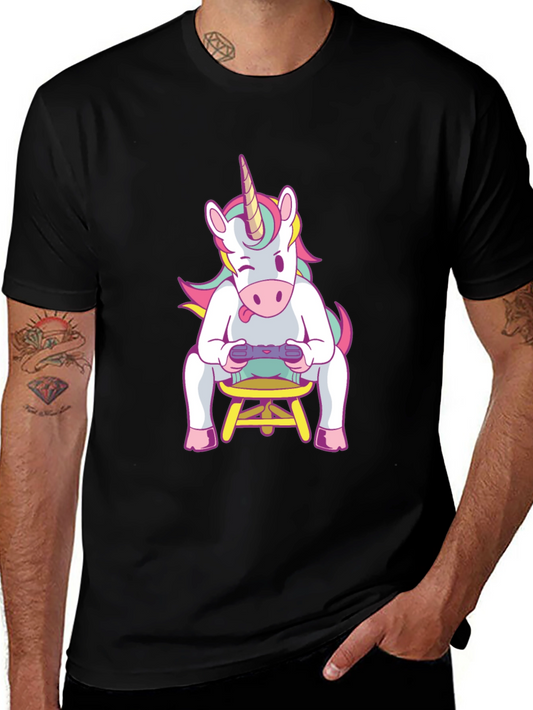 Unicorn Gamer T-Shirt - Black Cotton Tee