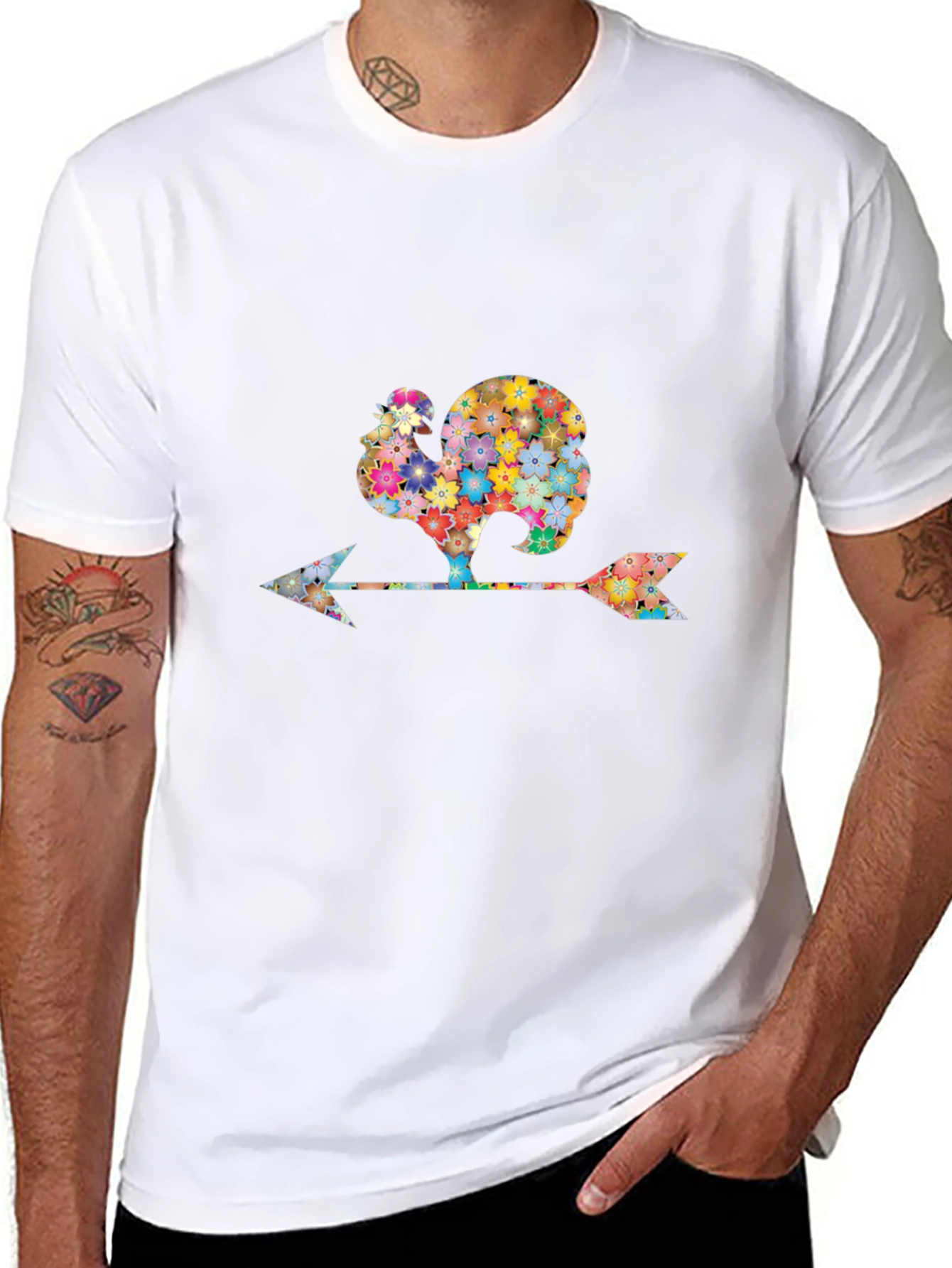 Floral Rooster Weathervane Graphic Tee