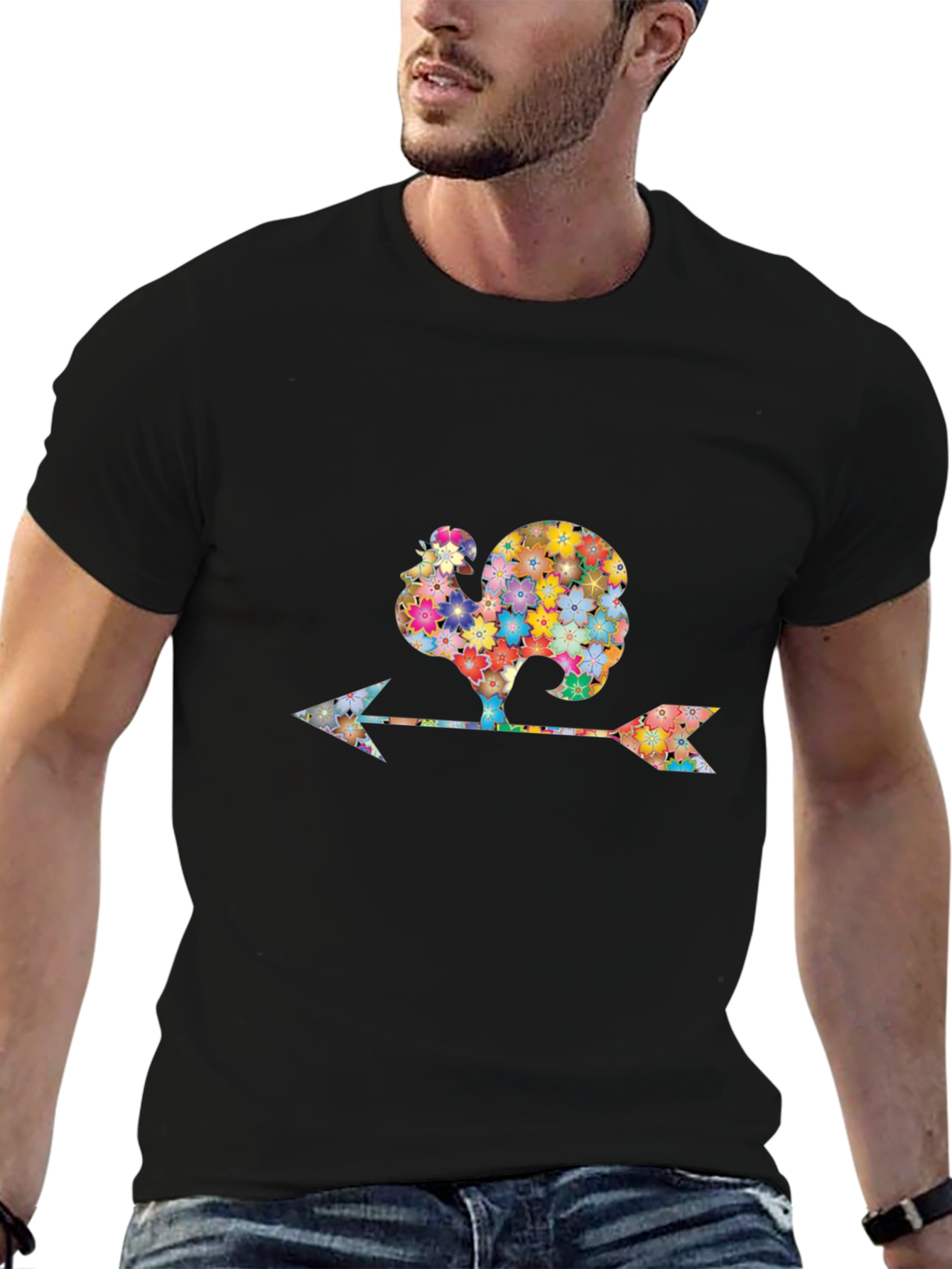Floral Rooster Weathervane Graphic Tee