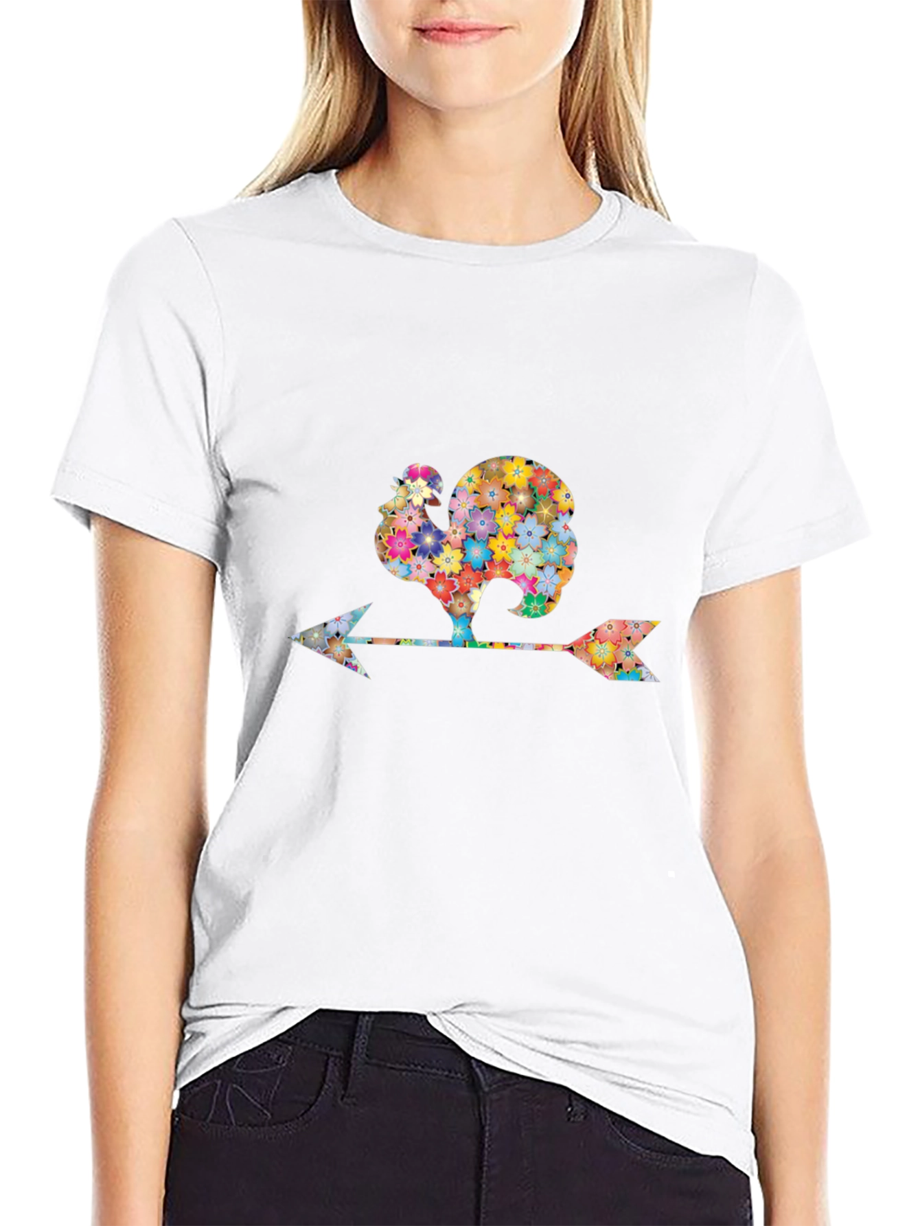 Floral Rooster Weathervane Graphic Tee