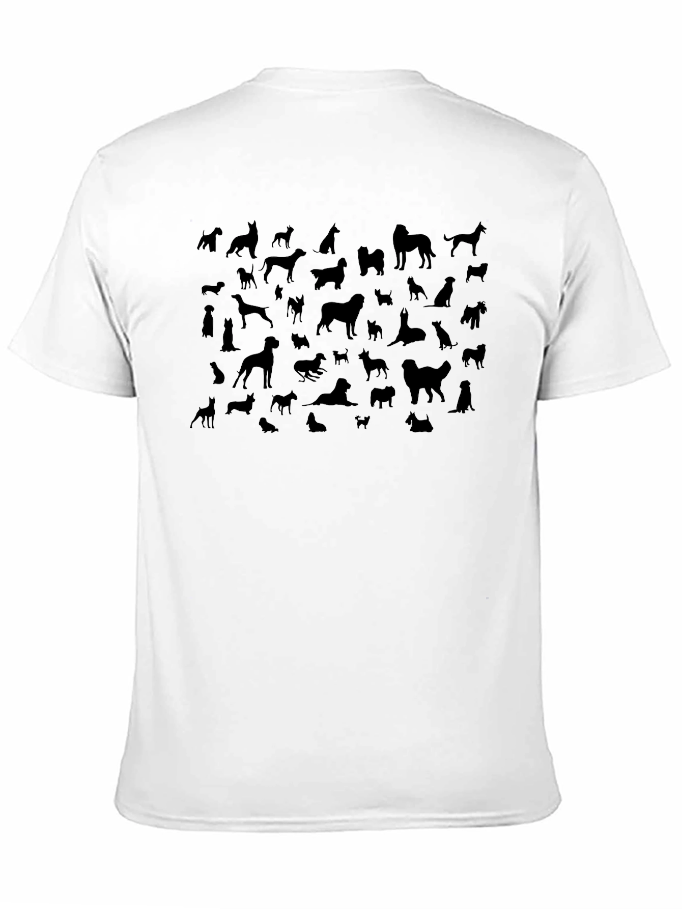 Dog Breed Silhouette Print Black T-Shirt
