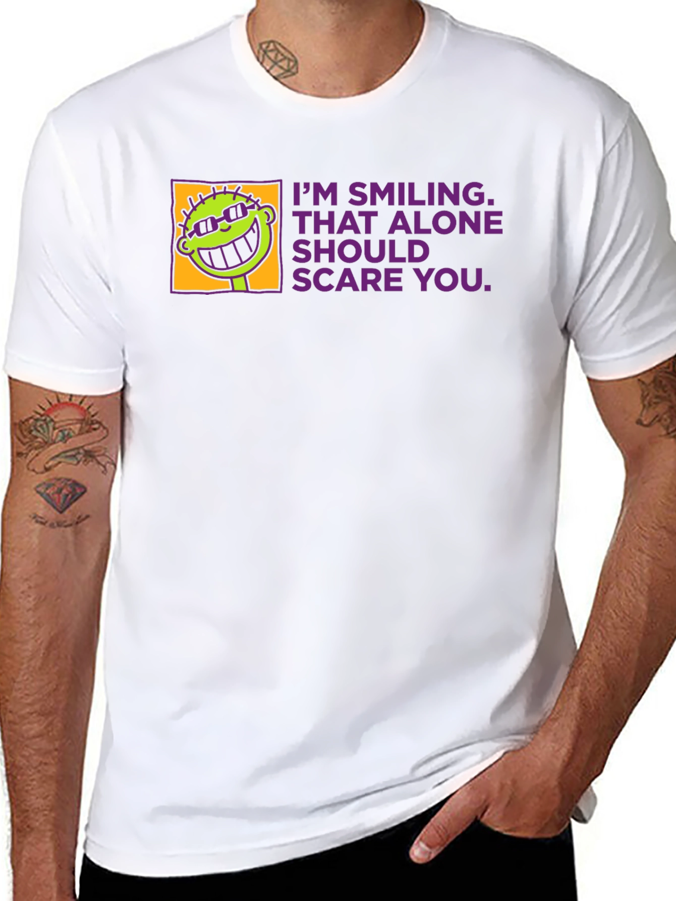 Smiling Alone Tee - Funny Graphic T-Shirt