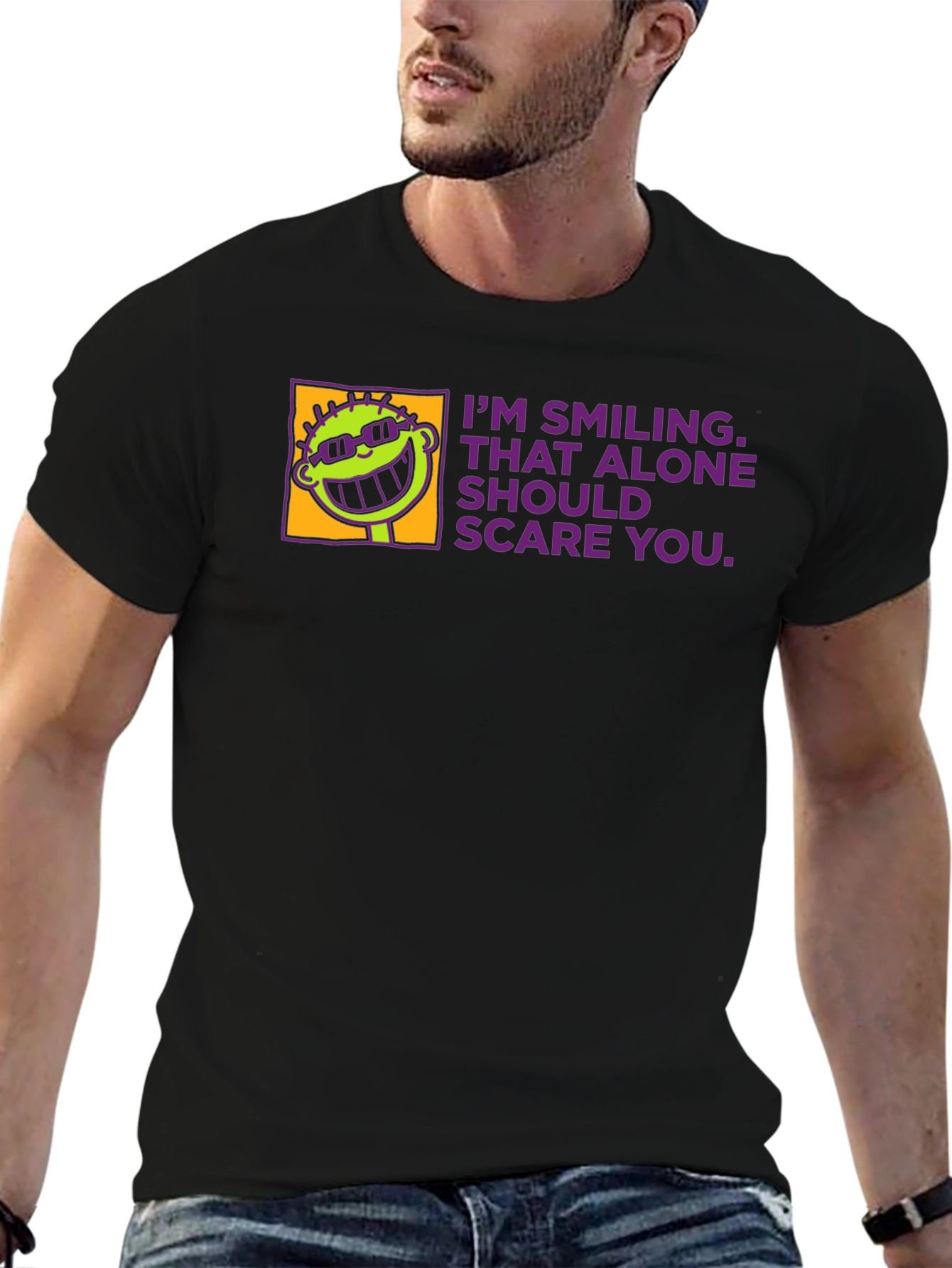 Smiling Alone Tee - Funny Graphic T-Shirt
