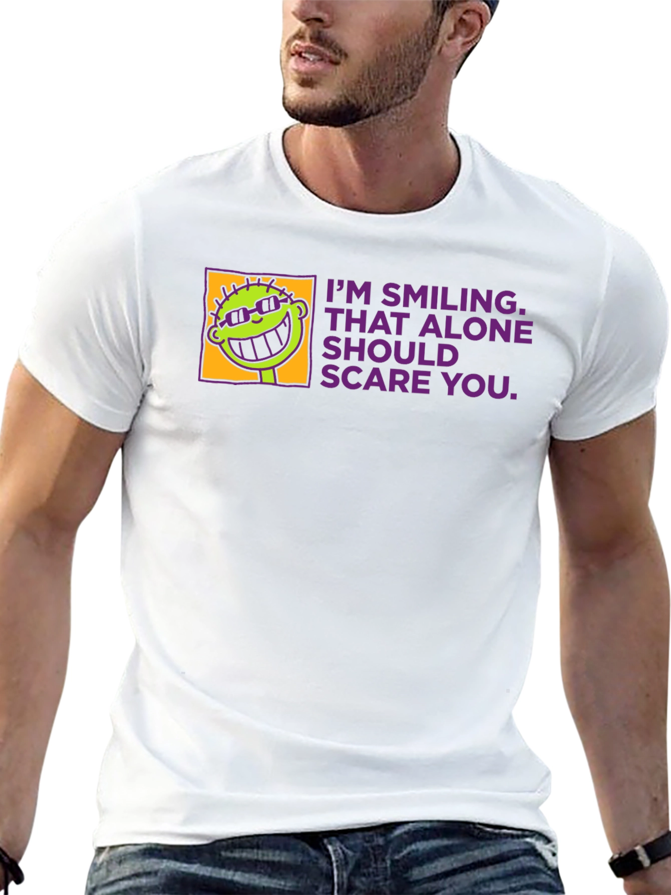 Smiling Alone Tee - Funny Graphic T-Shirt