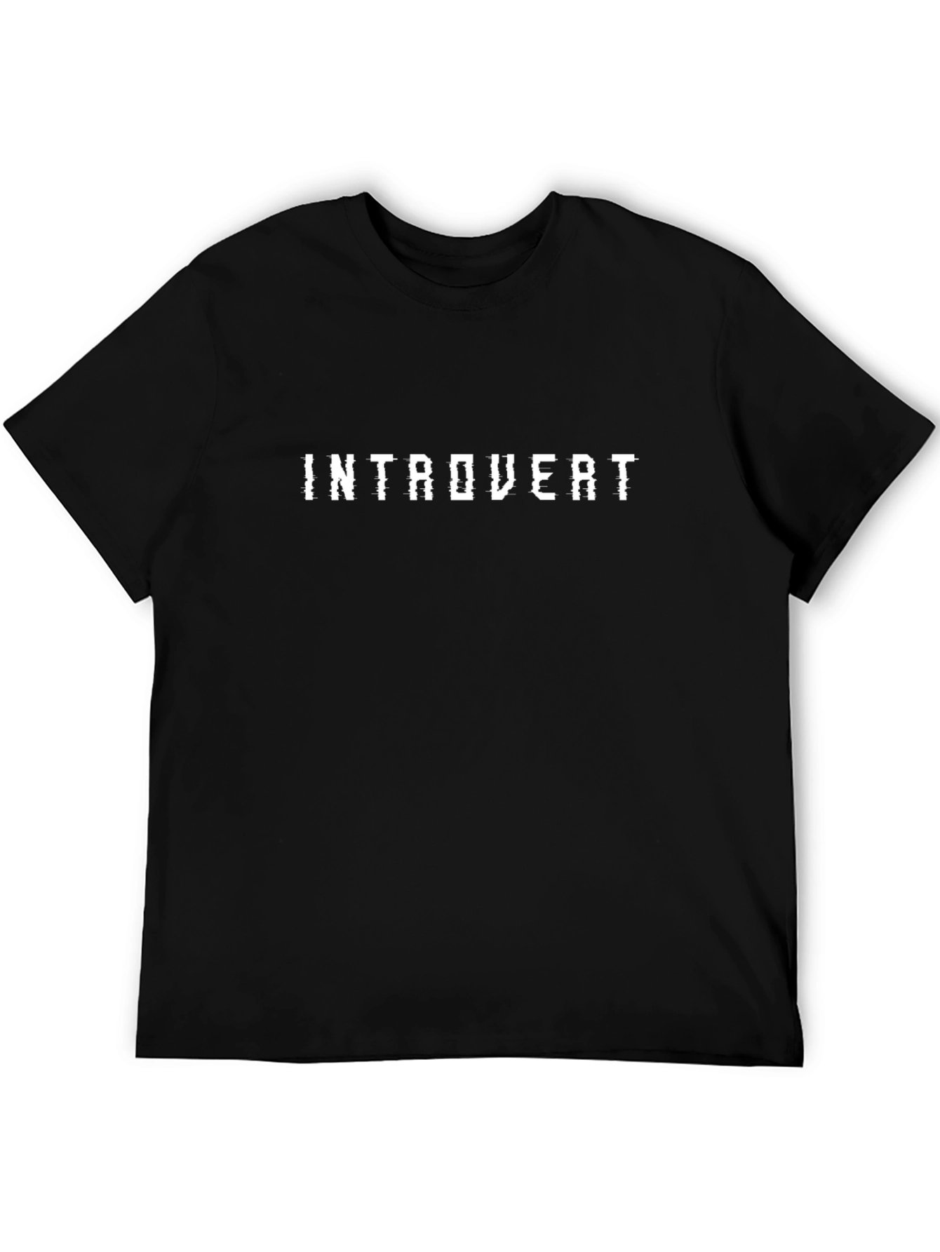 Introvert Graphic Tee - Black Cotton Casual Shirt