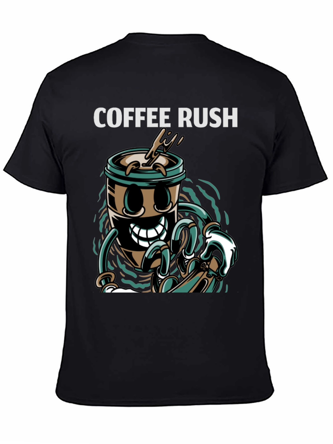 Coffee Rush Graphic T-Shirt - Black