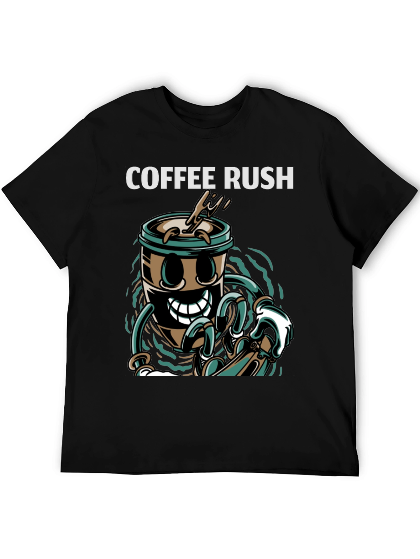 Coffee Rush Graphic T-Shirt - Black
