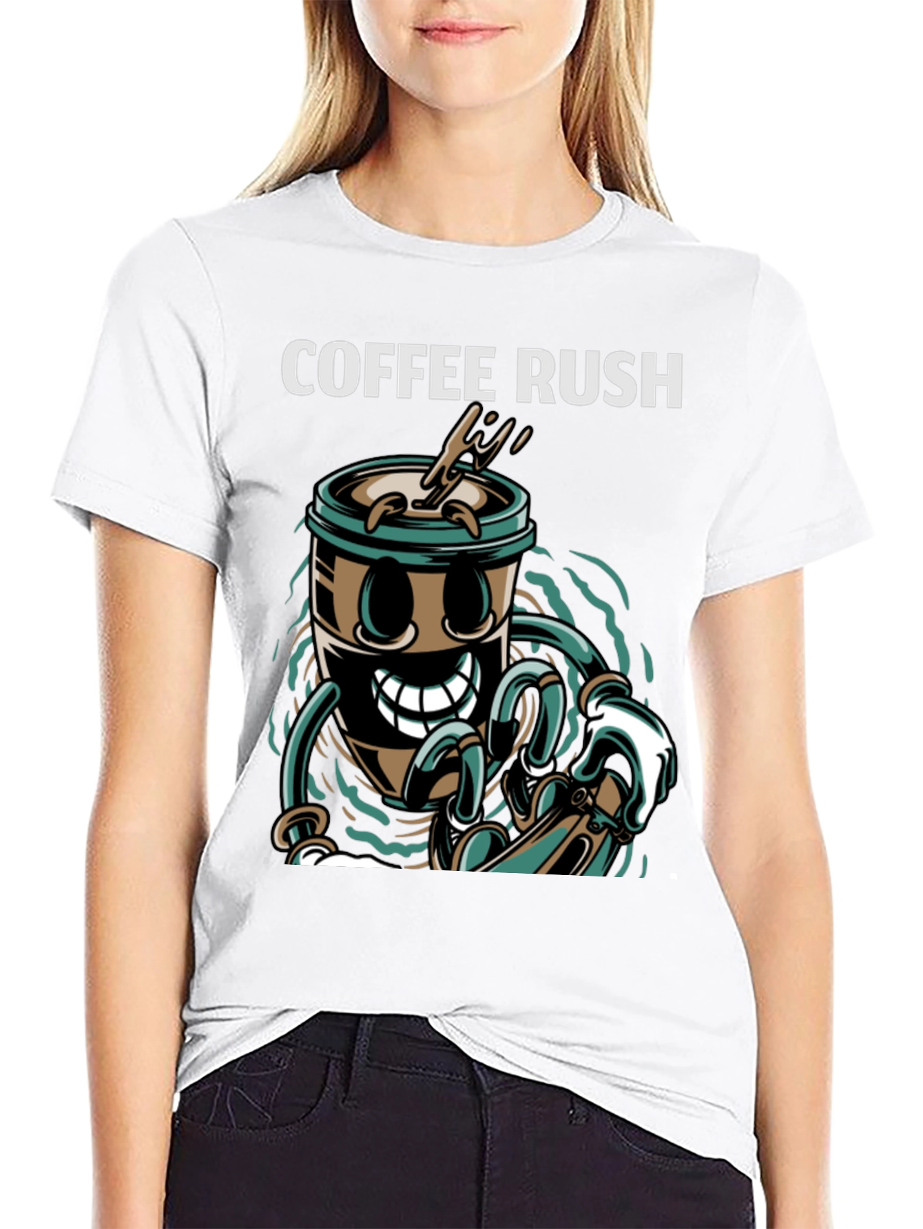 Coffee Rush Graphic T-Shirt - Black