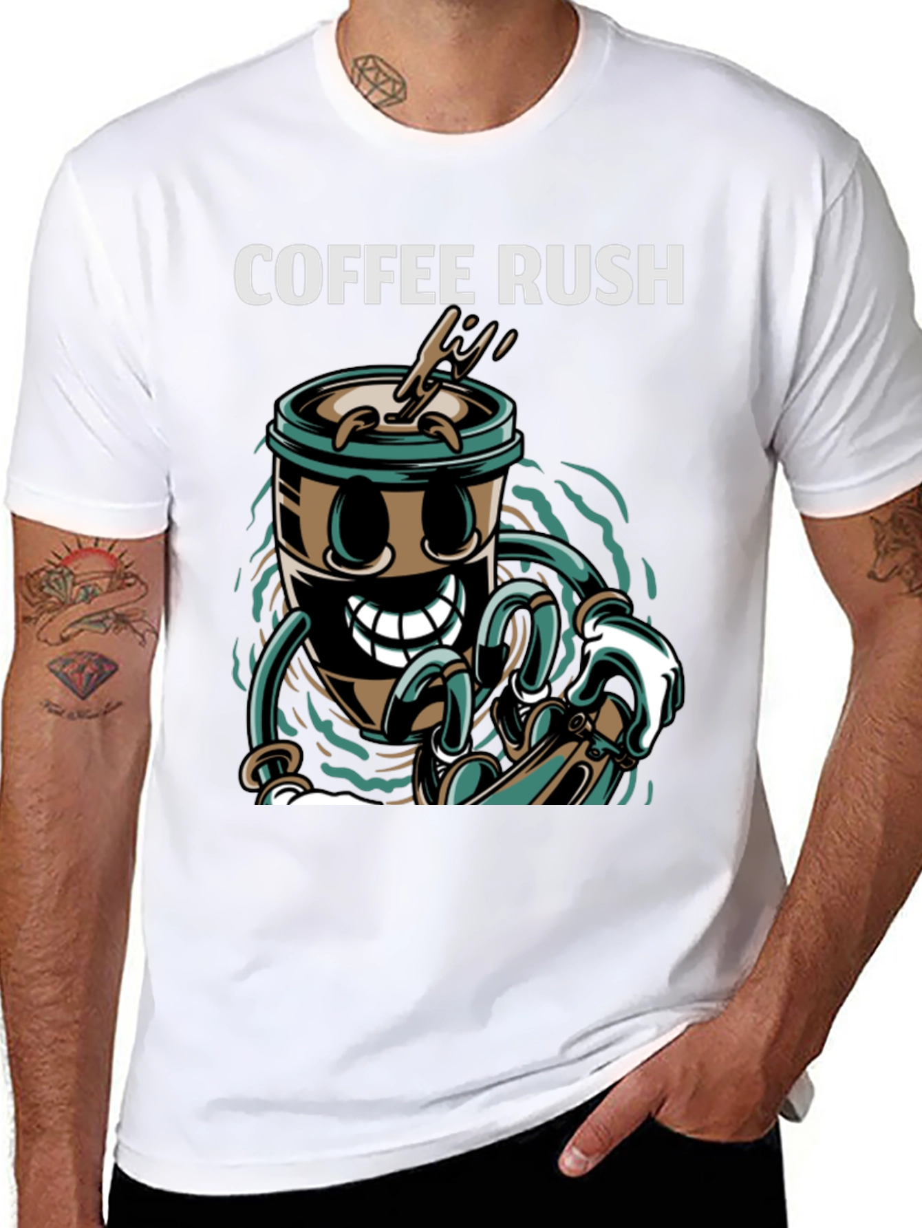 Coffee Rush Graphic T-Shirt - Black