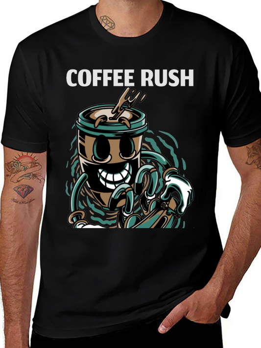 Coffee Rush Graphic T-Shirt - Black