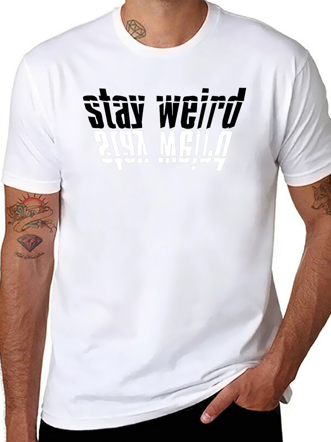 Stay Weird T-Shirt - Black Funny Graphic Tee