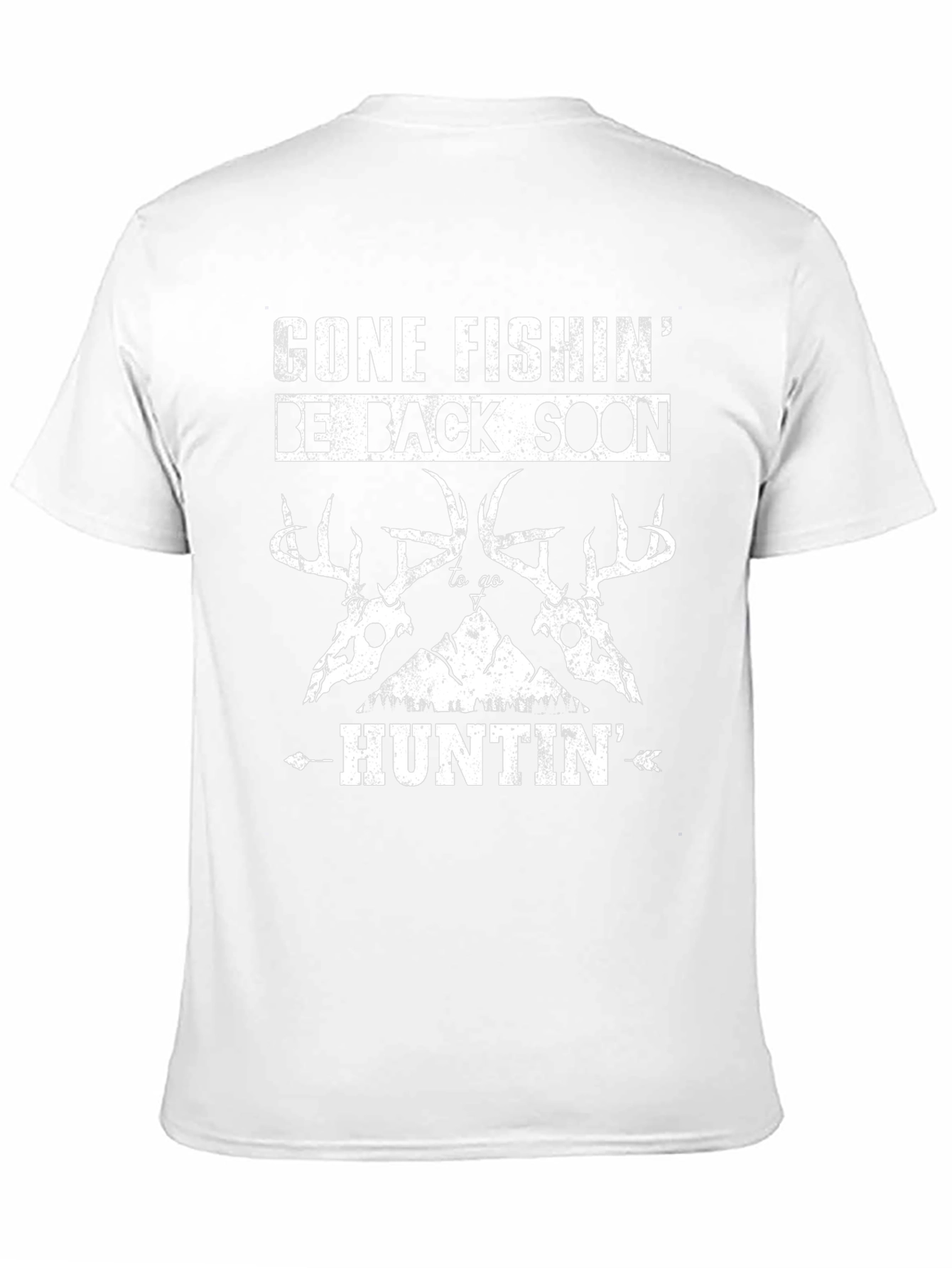 Gone Fishin Huntin Black T-Shirt