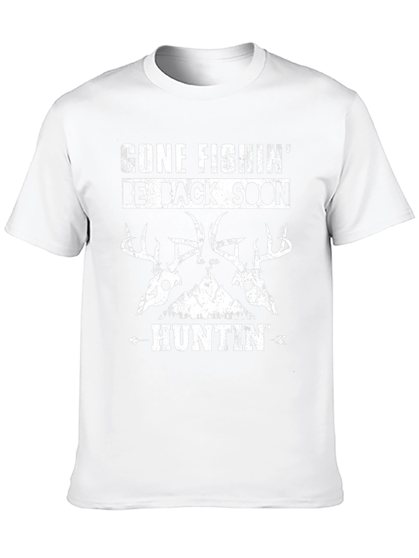 Gone Fishin Huntin Black T-Shirt