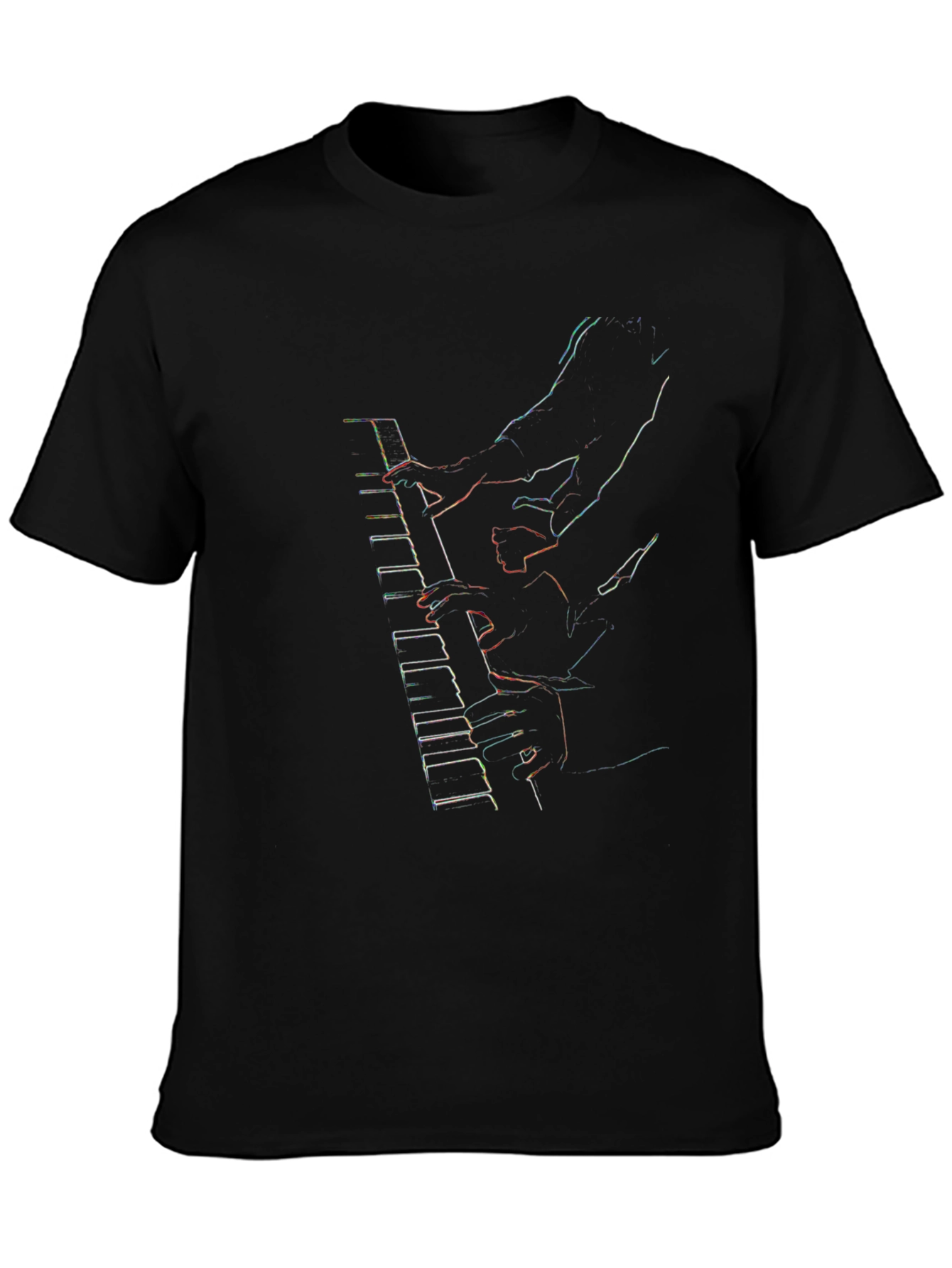 Neon Piano Player Graphic Tee
