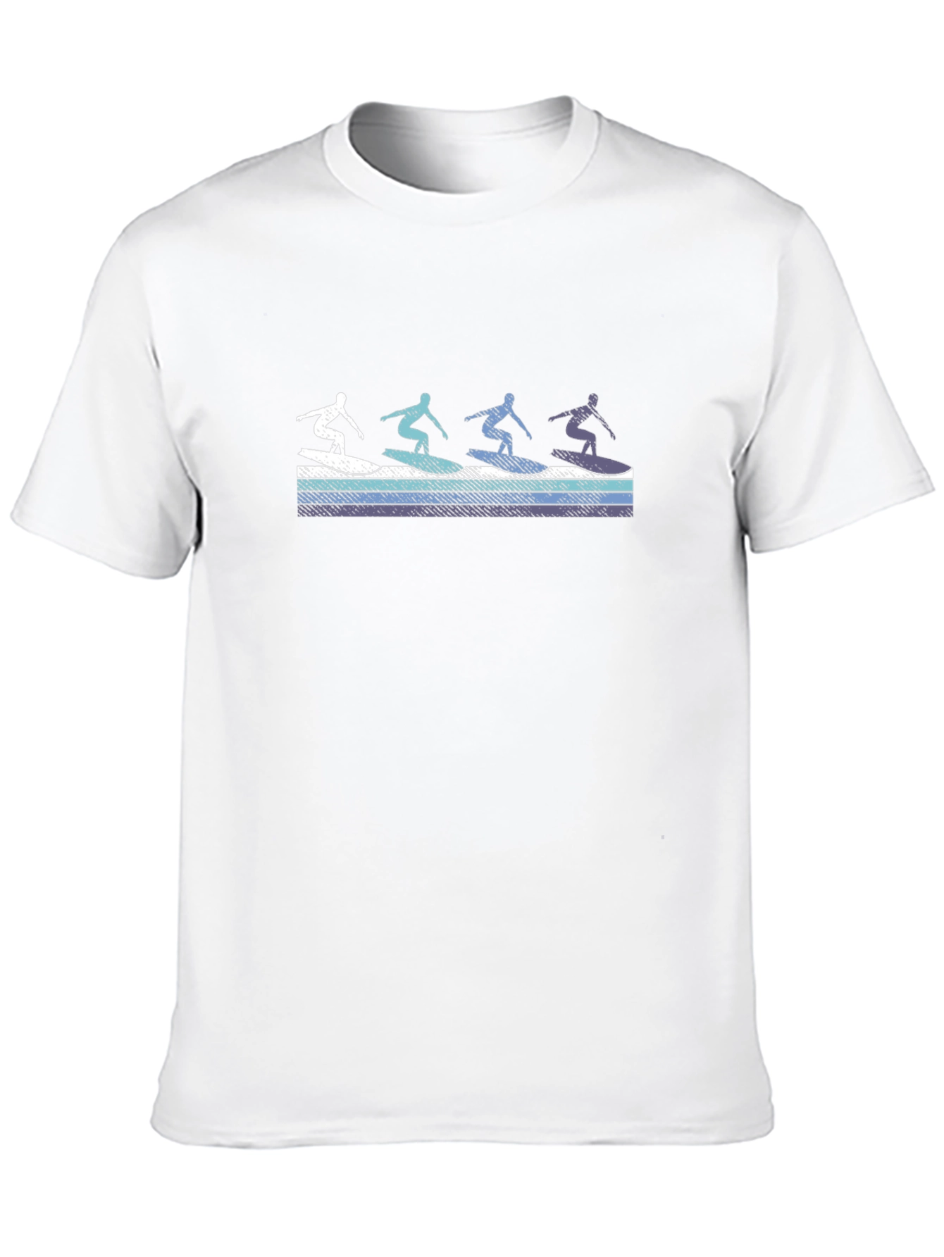 Retro Surfer Graphic Tee - Black Cotton T-Shirt