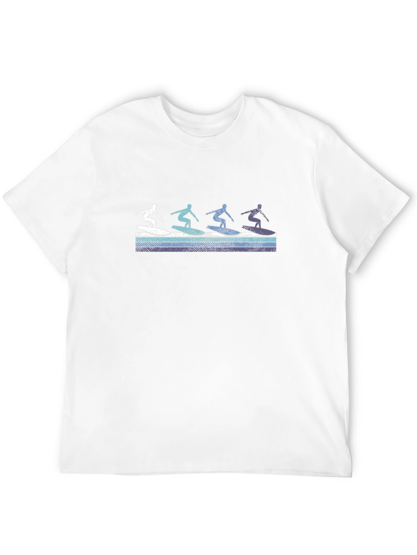 Retro Surfer Graphic Tee - Black Cotton T-Shirt
