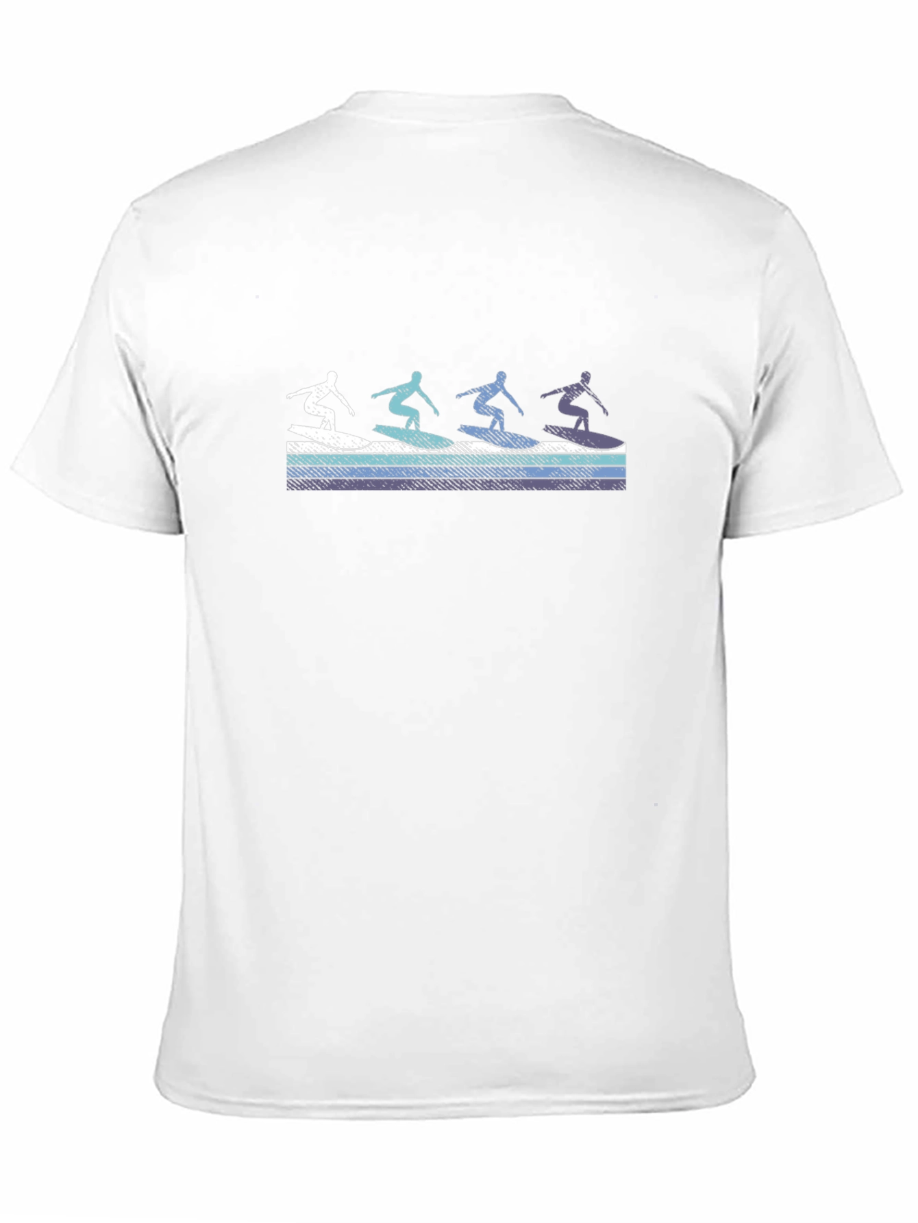 Retro Surfer Graphic Tee - Black Cotton T-Shirt