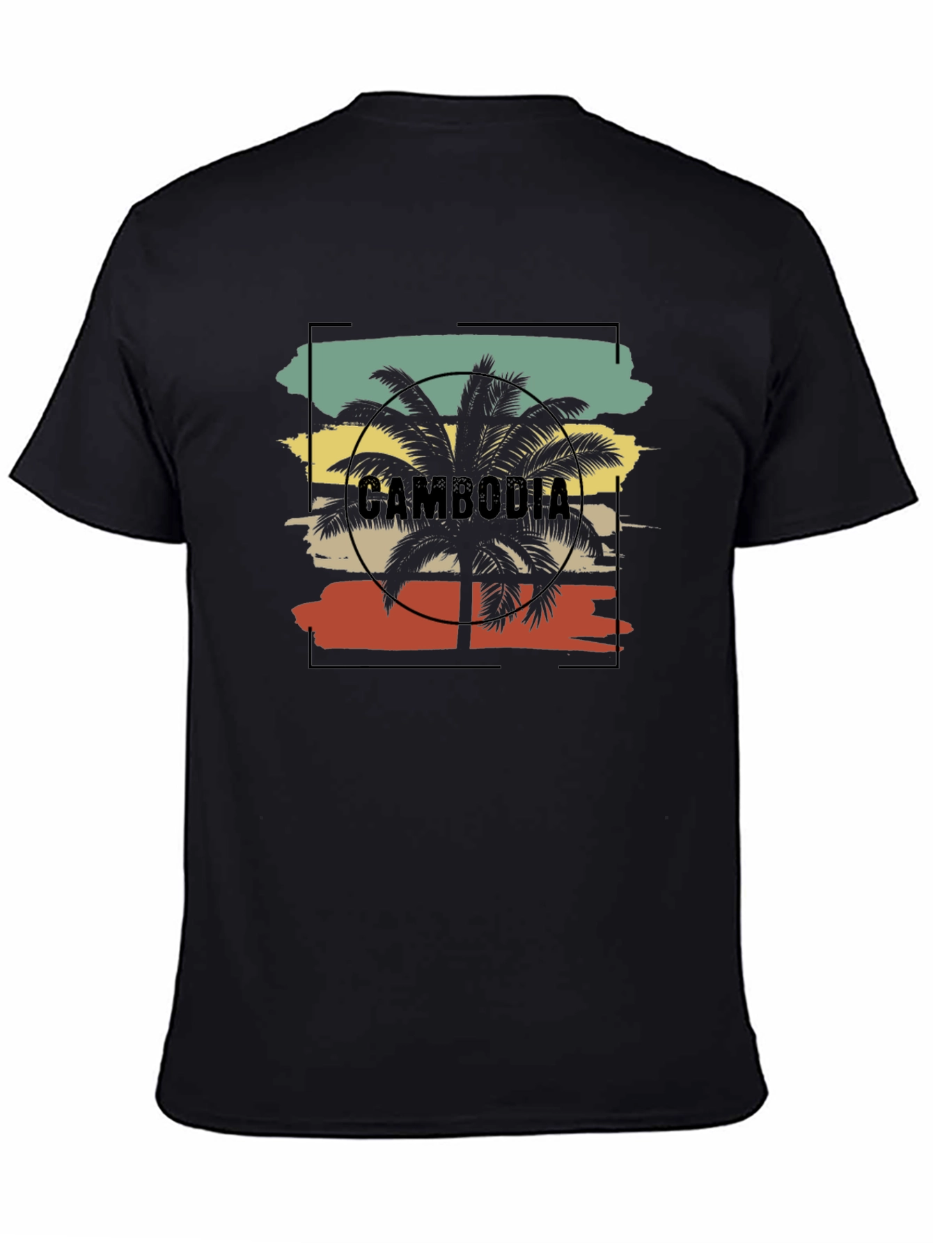 Cambodia Palm Tree Retro Graphic Tee