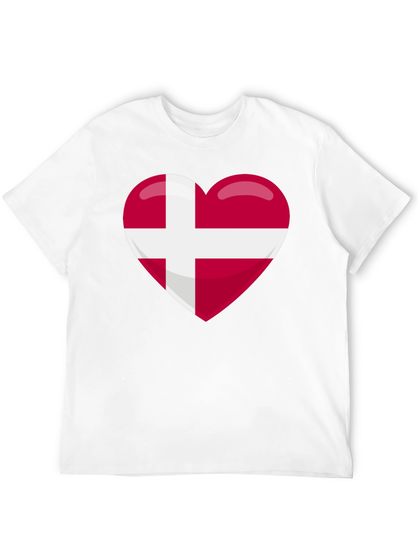 Danish Pride Heart T-Shirt - Black