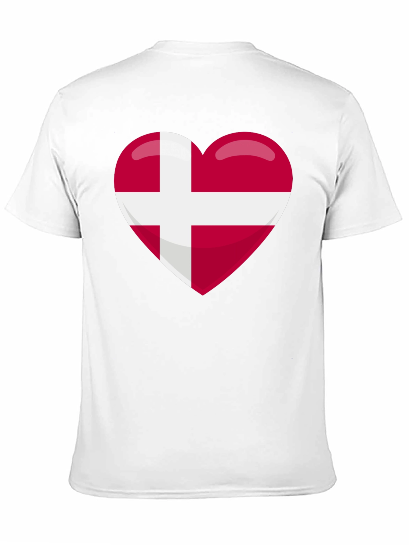 Danish Pride Heart T-Shirt - Black