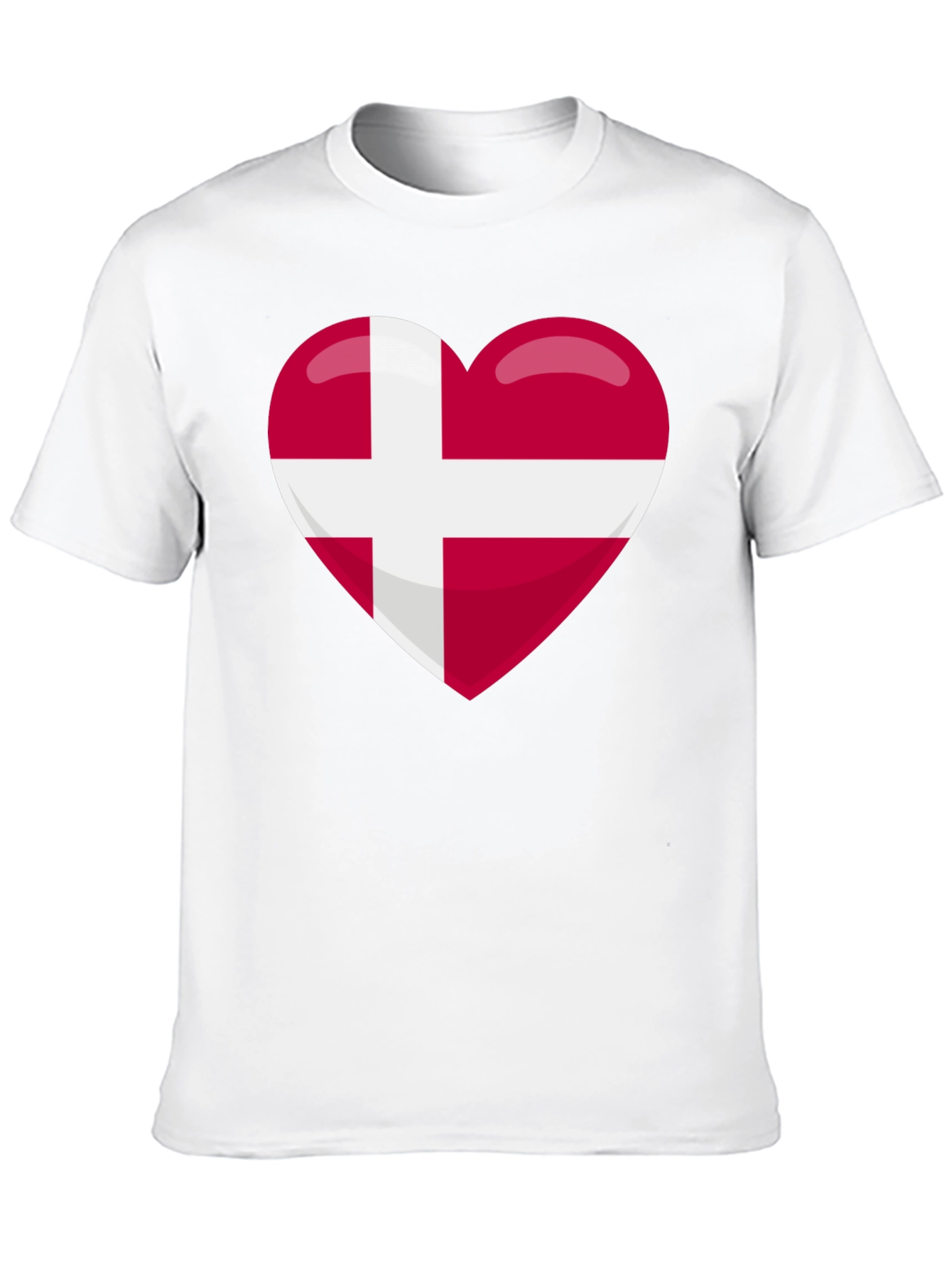 Danish Pride Heart T-Shirt - Black