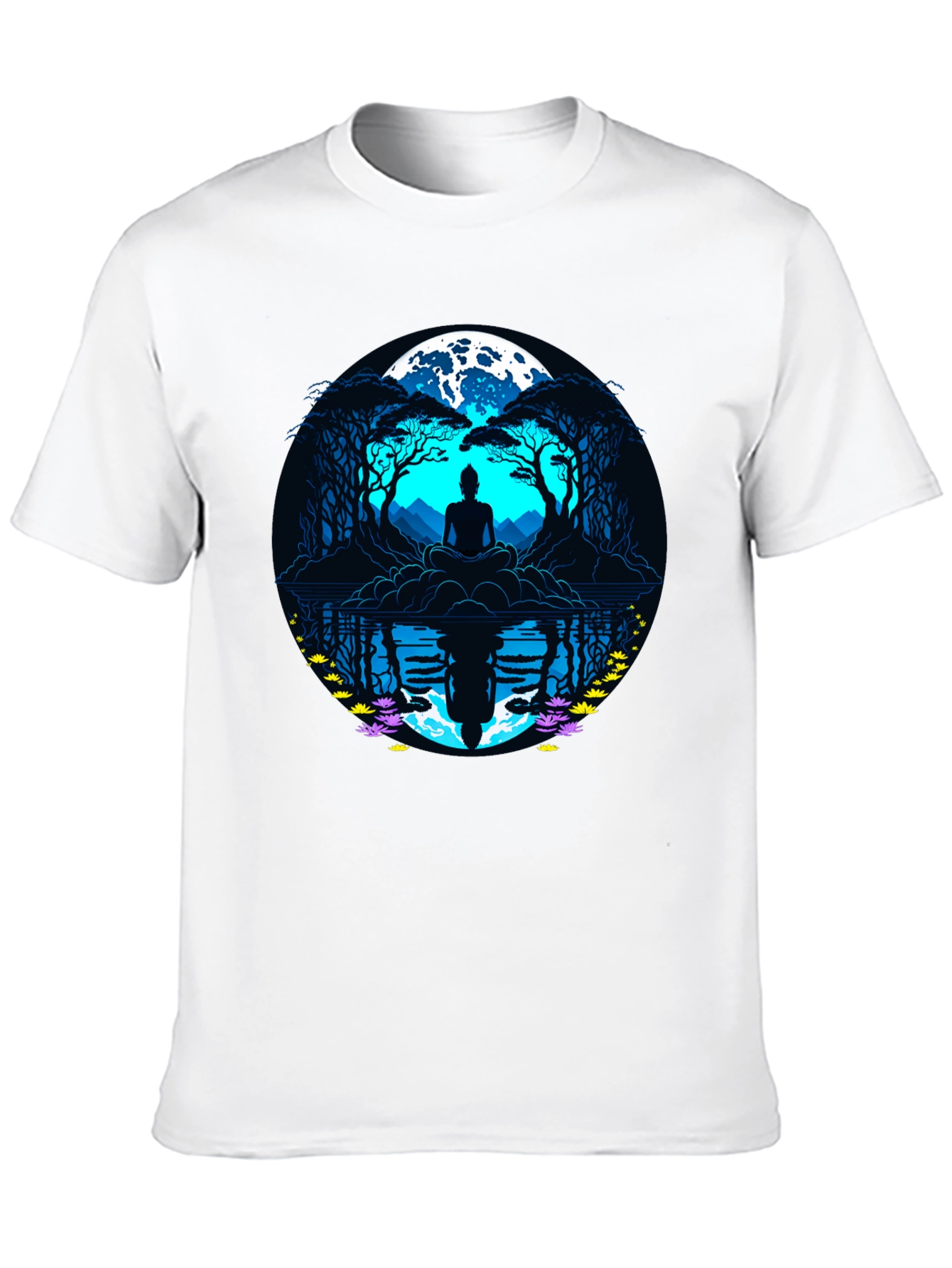 Zen Meditation T-Shirt - Moonlit Reflections