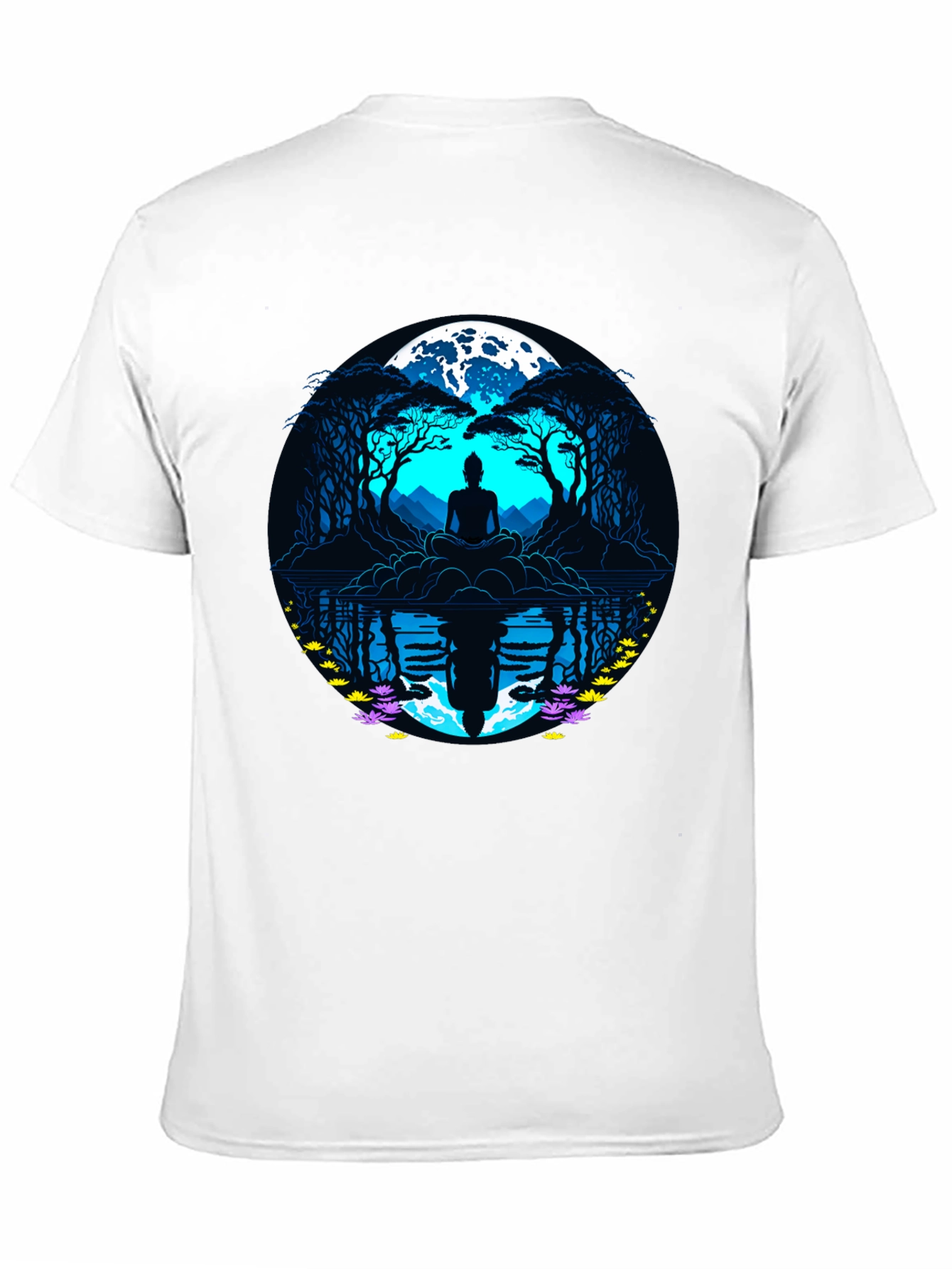 Zen Meditation T-Shirt - Moonlit Reflections