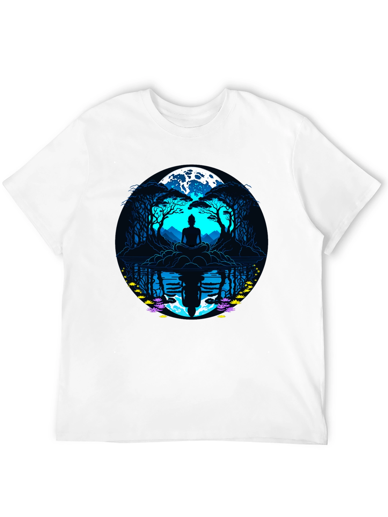 Zen Meditation T-Shirt - Moonlit Reflections