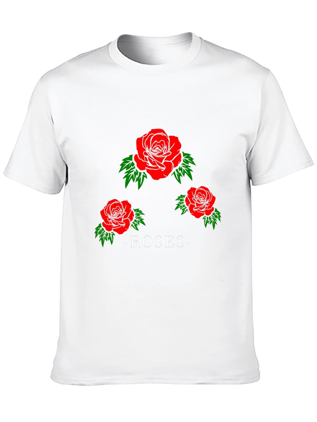 Roses Graphic Print Black T-Shirt