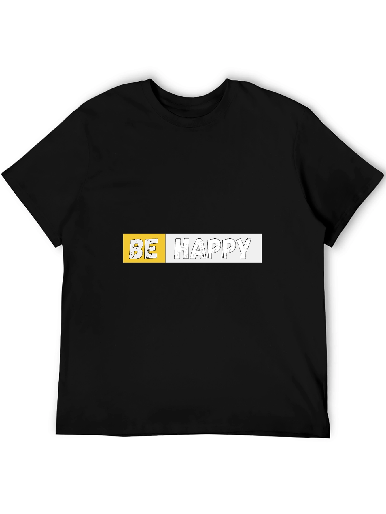 Be Happy Graphic Black T-Shirt