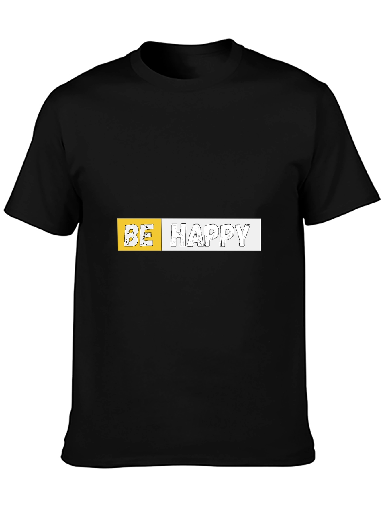 Be Happy Graphic Black T-Shirt